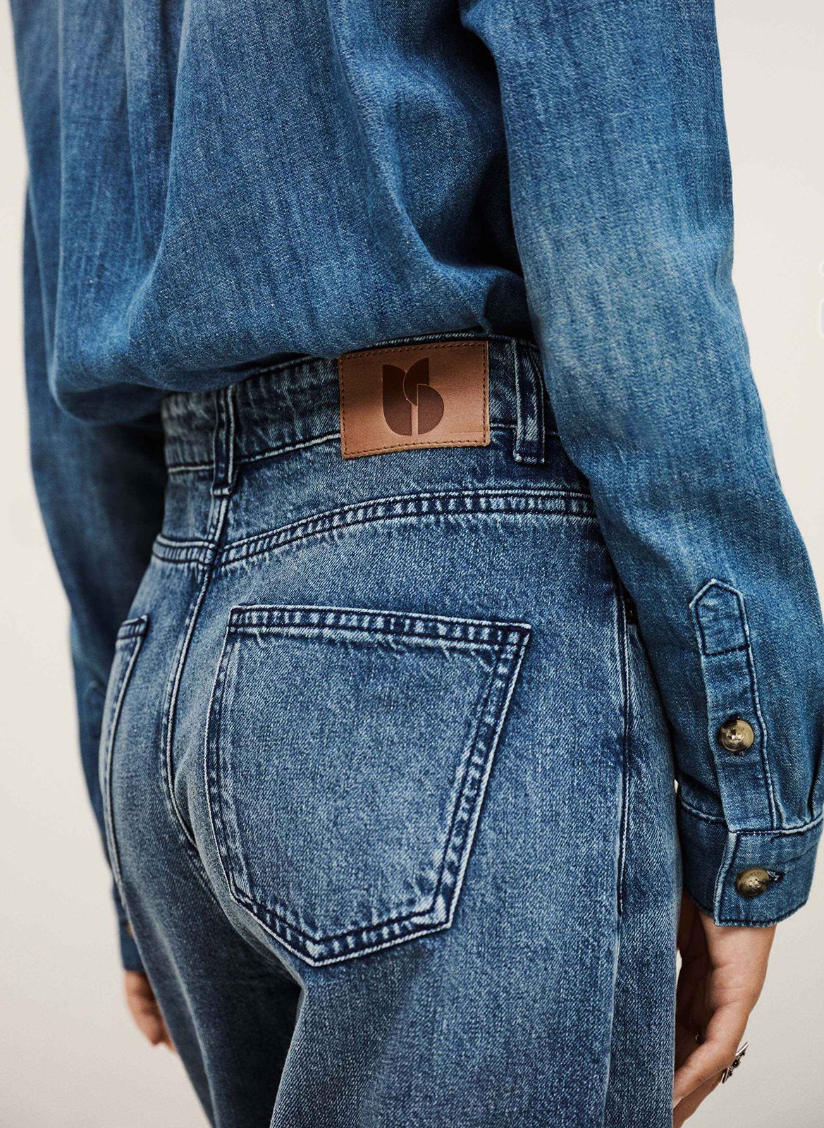 Combinaison col classique en denim de coton BA&SH Bleu