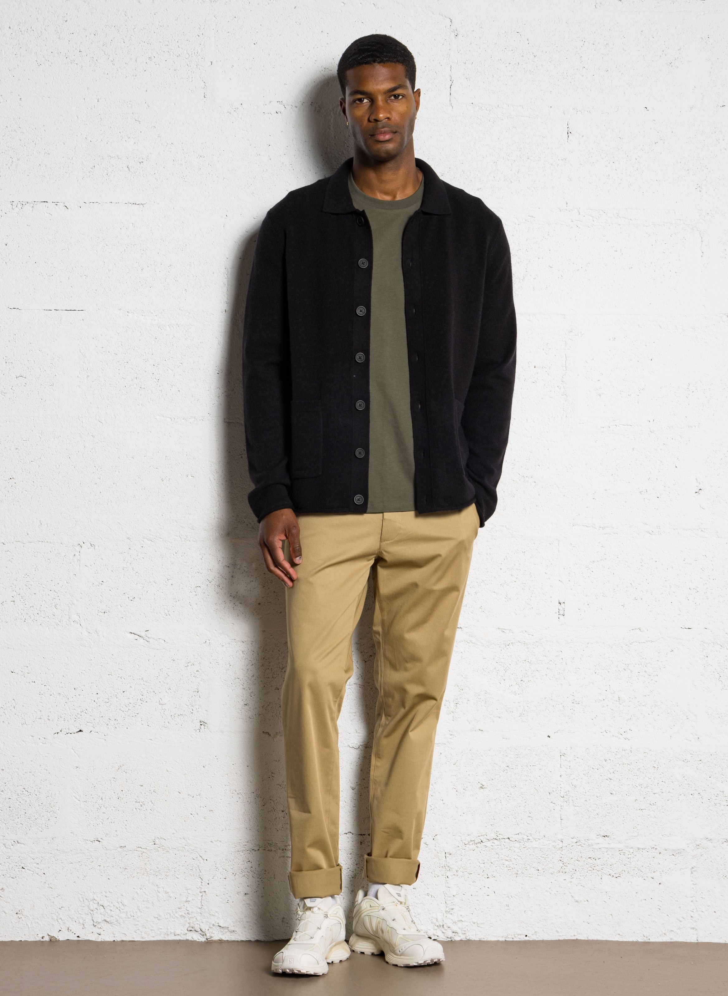 Rechte cardigan met klassieke kraag LE TEMPS DES CERISES Zwart