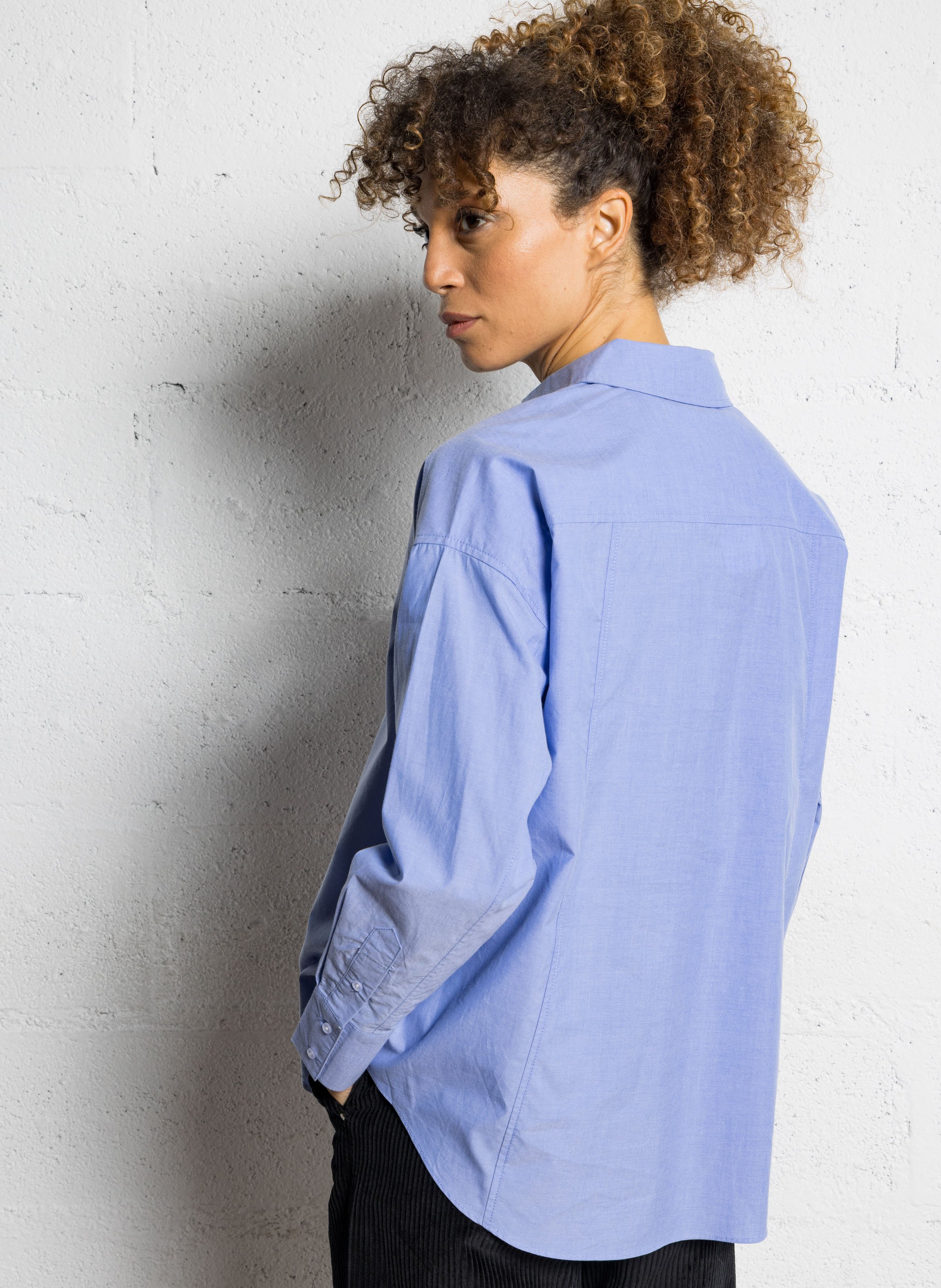 Chemise en coton col classique SUD EXPRESS Bleu