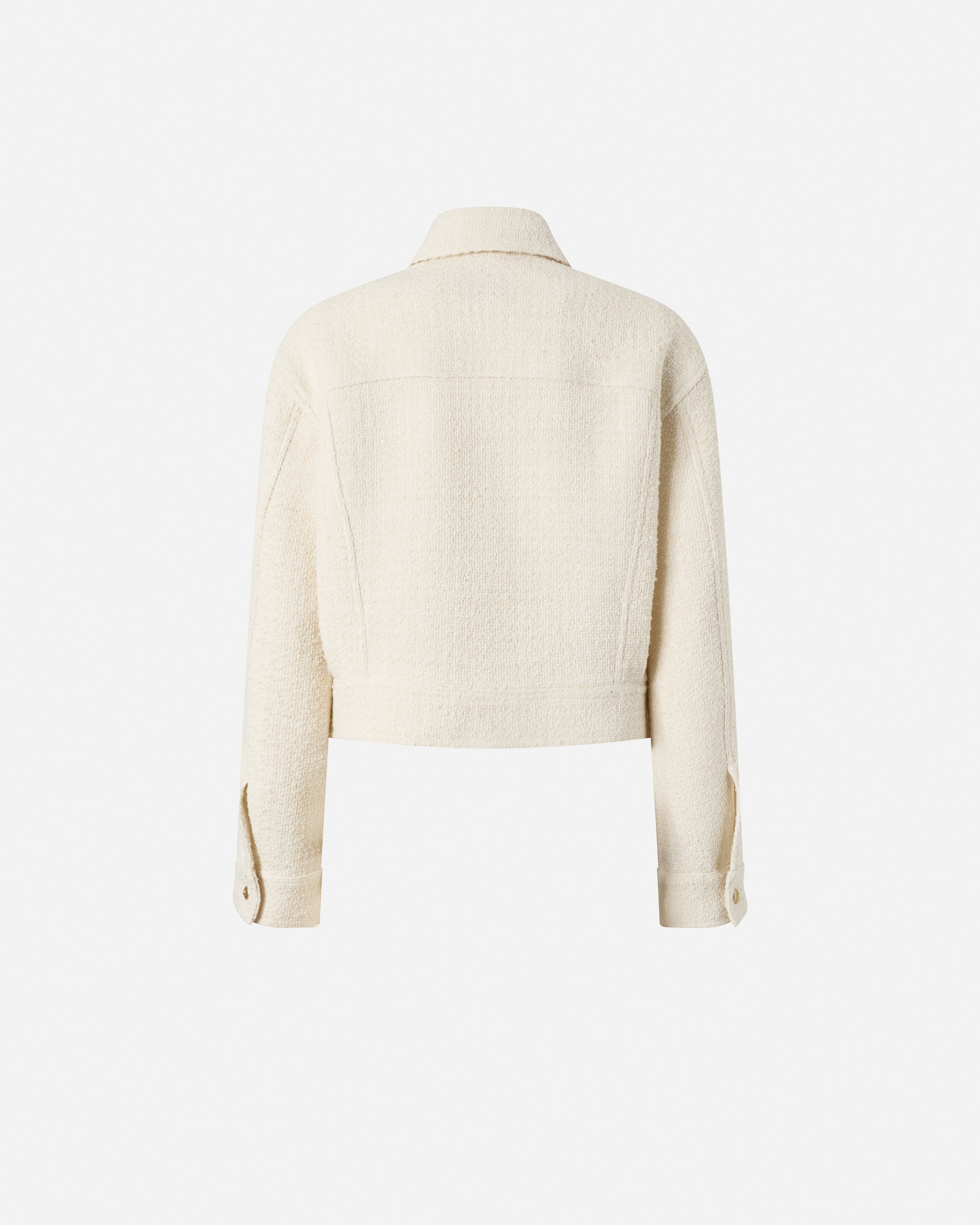 Mixed wool bouclé trucker jacket PINKO White