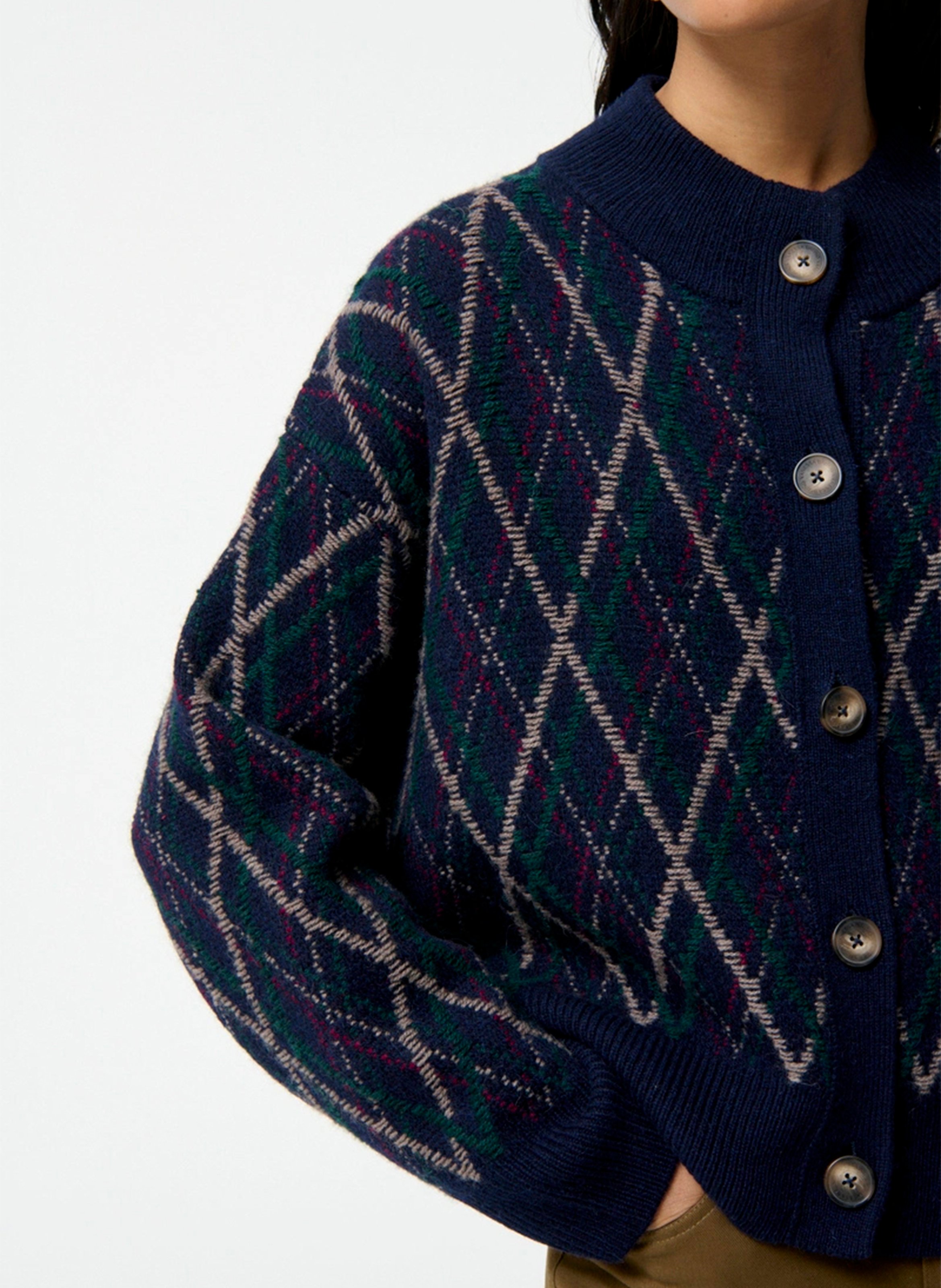 Gilet col rond en laine mélangée VANESSA BRUNO Bleu