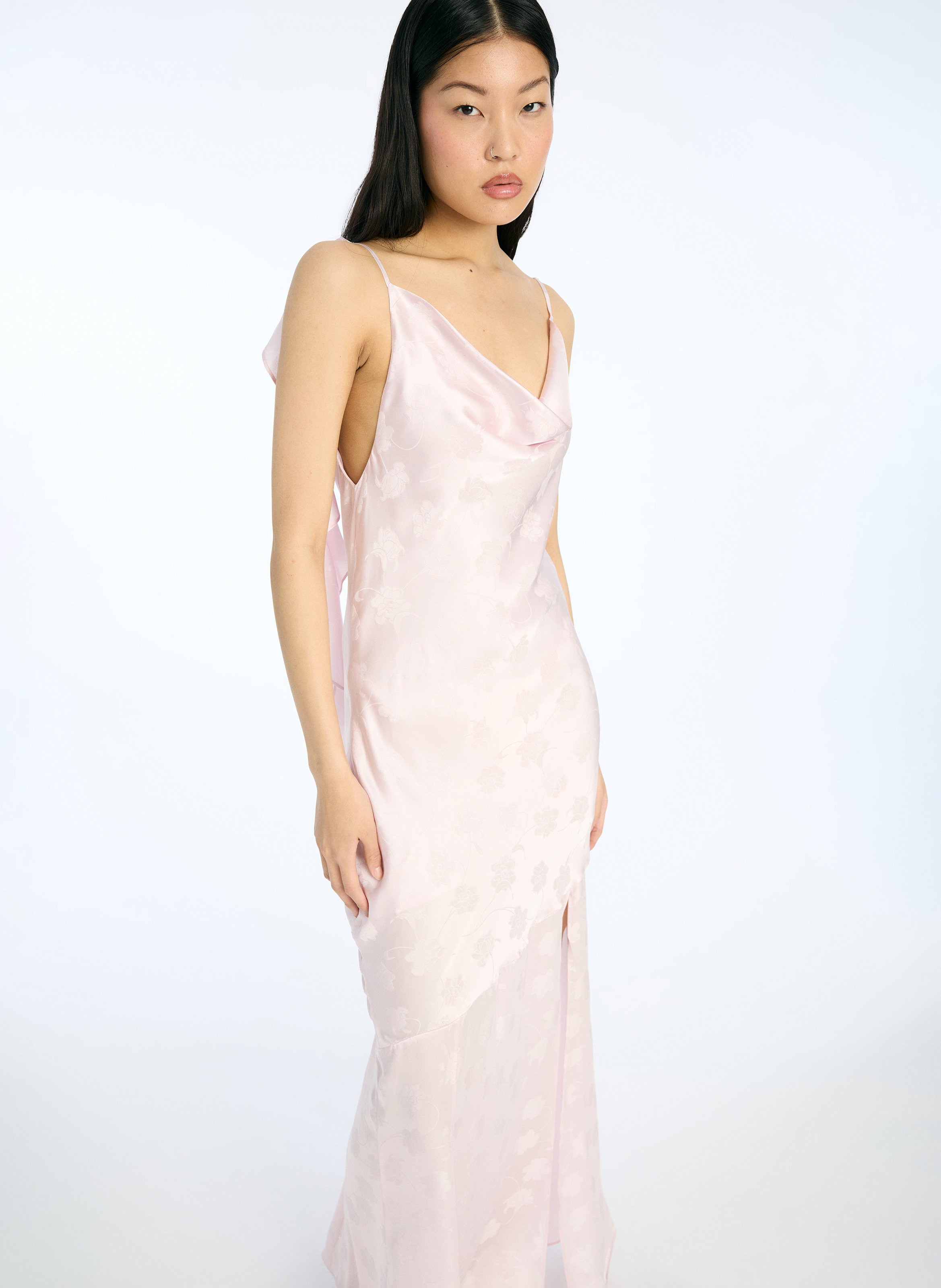 Floral Jacquard Maxi Dress ROTATE Purple