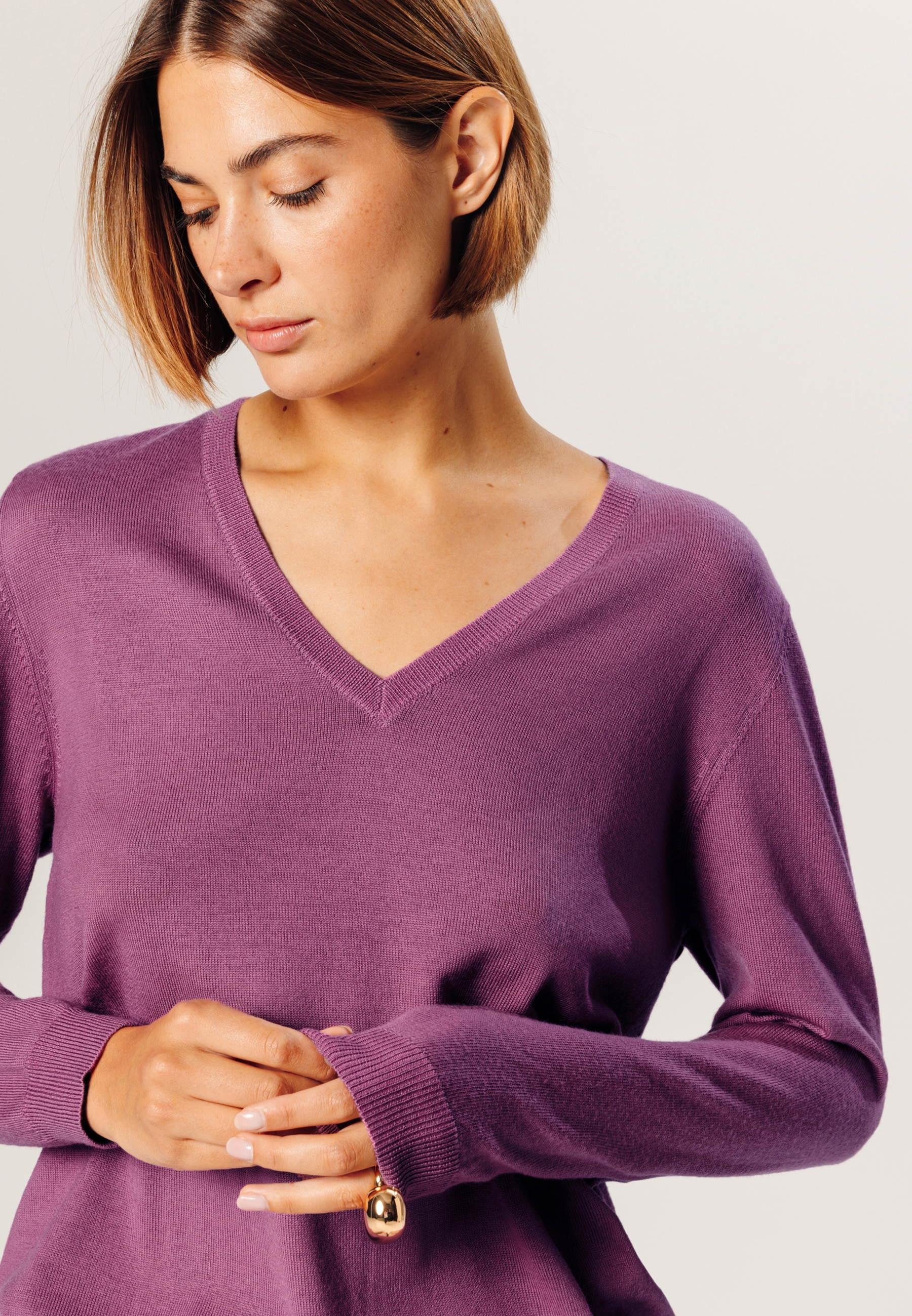 Bunelle wool V-neck sweater RODIER Purple