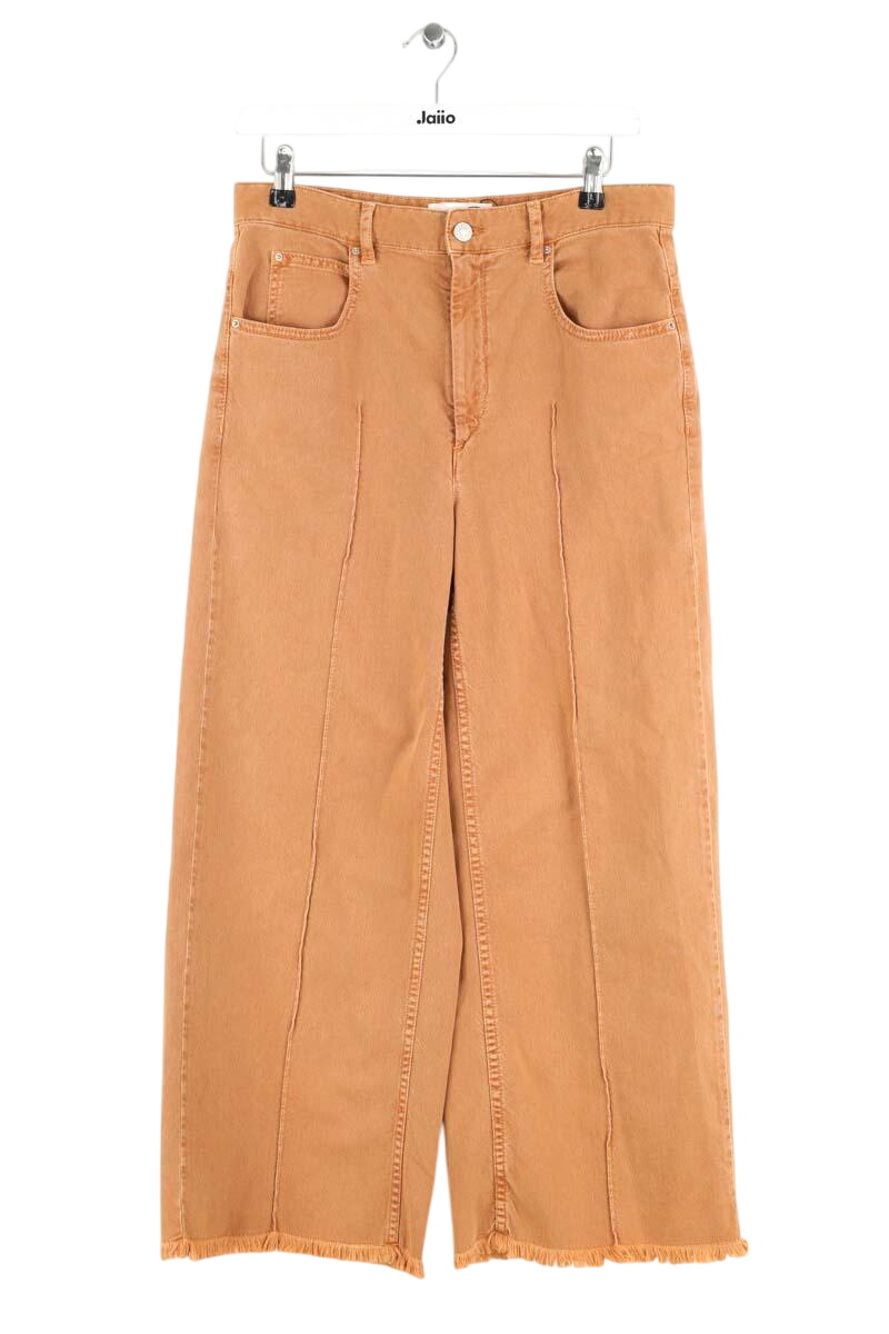 Straight cotton-blend pants ISABEL MARANT ÉTOILE - SECONDE MAIN Brown