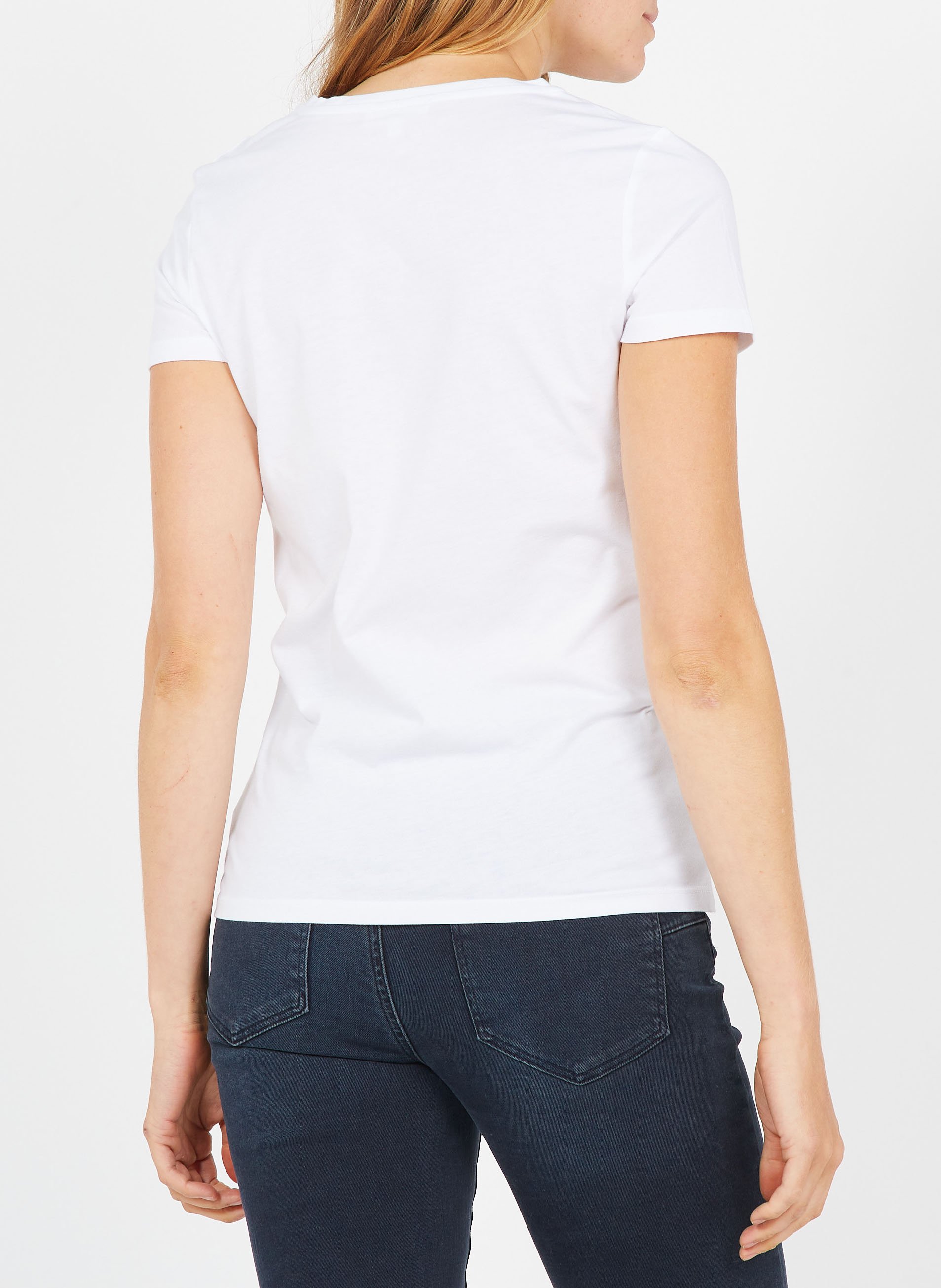 V-neck cotton T-shirt CAROLL White