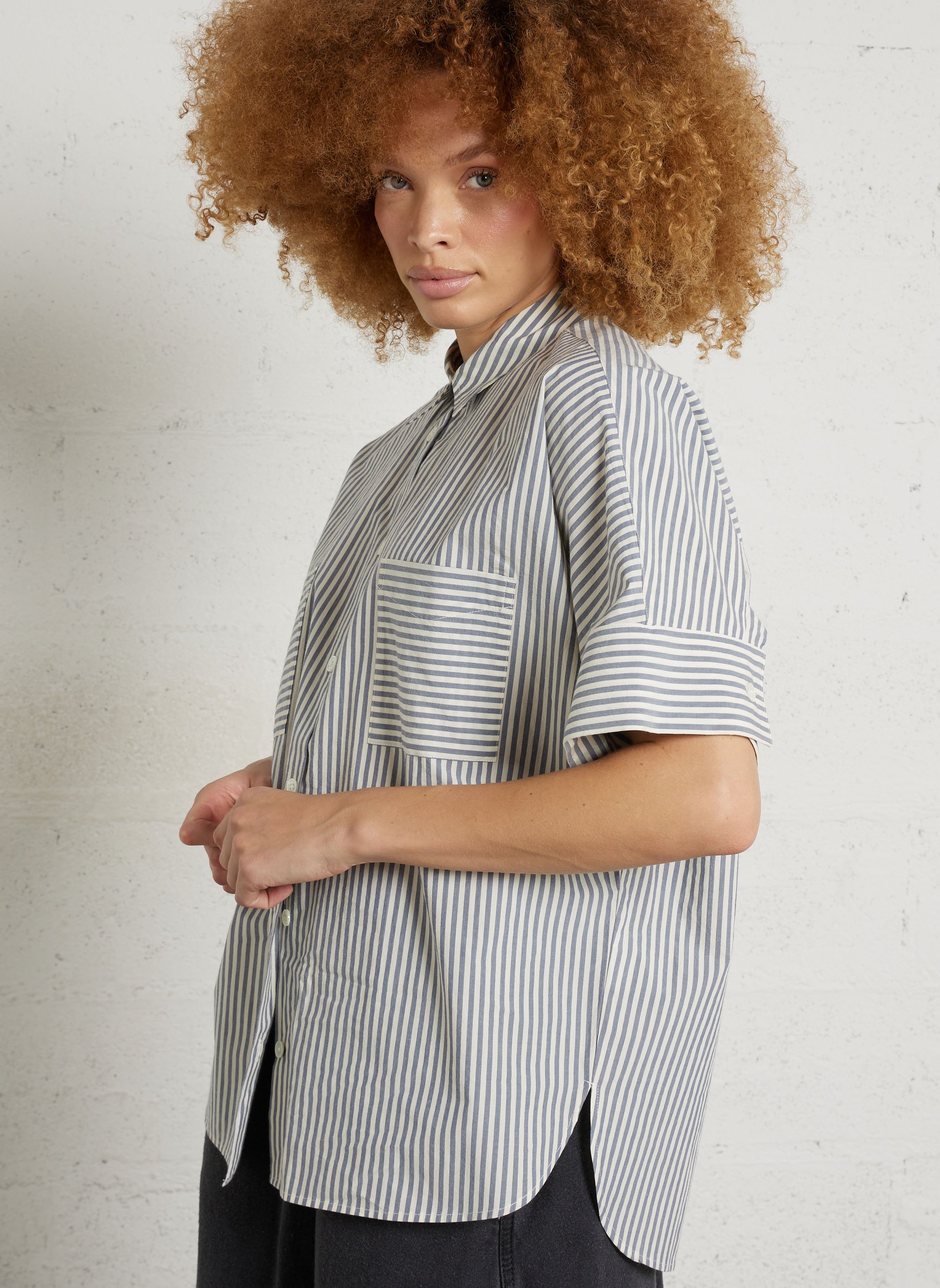 Blouse met klassieke kraag BELLEROSE Gestreepte