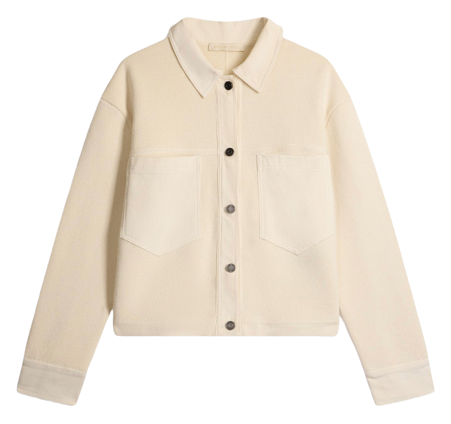 Straight wool-blend coat with classic collar White