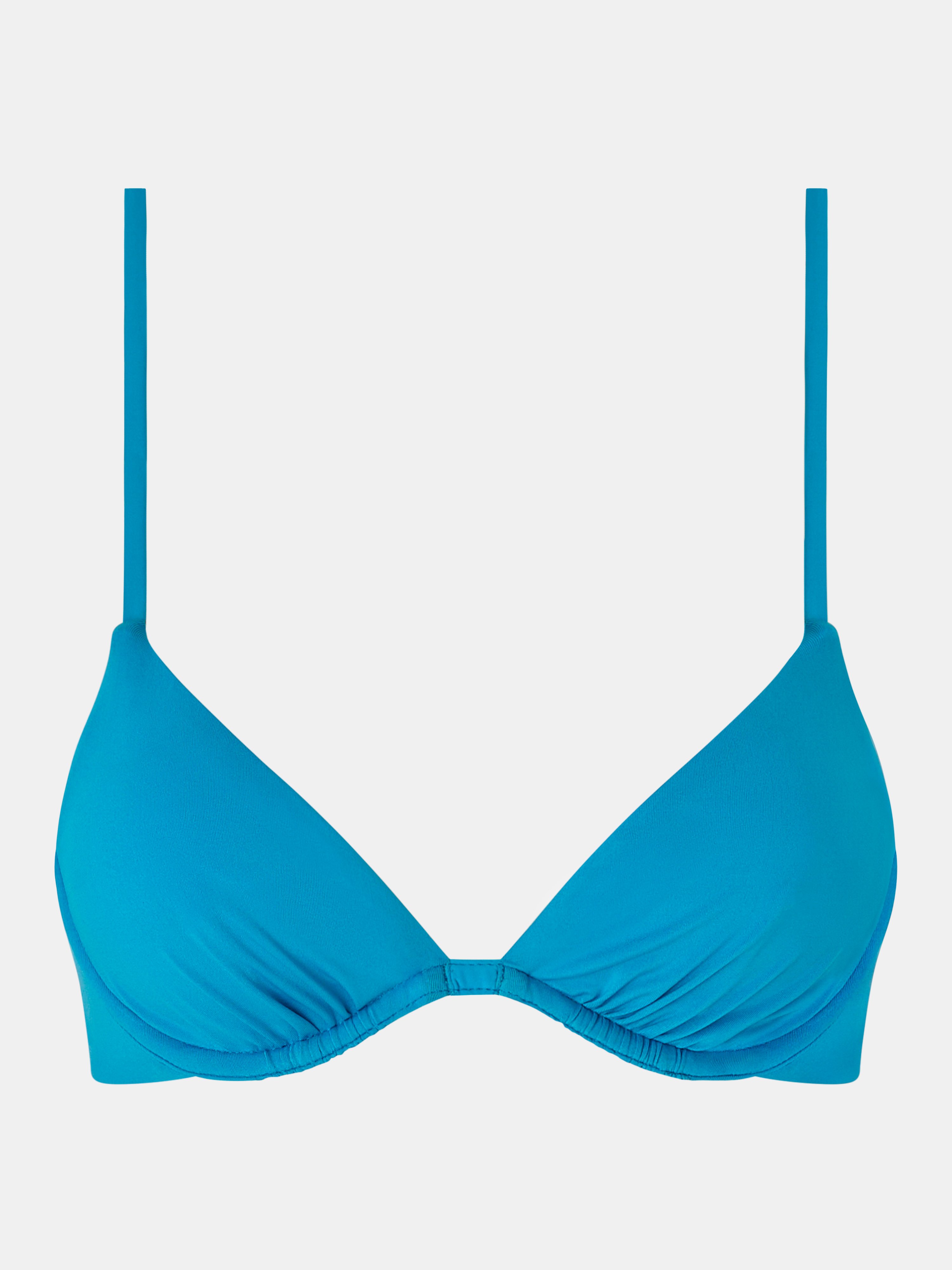 Non-wired plunging swimsuit top CHANTELLE PULP Blue