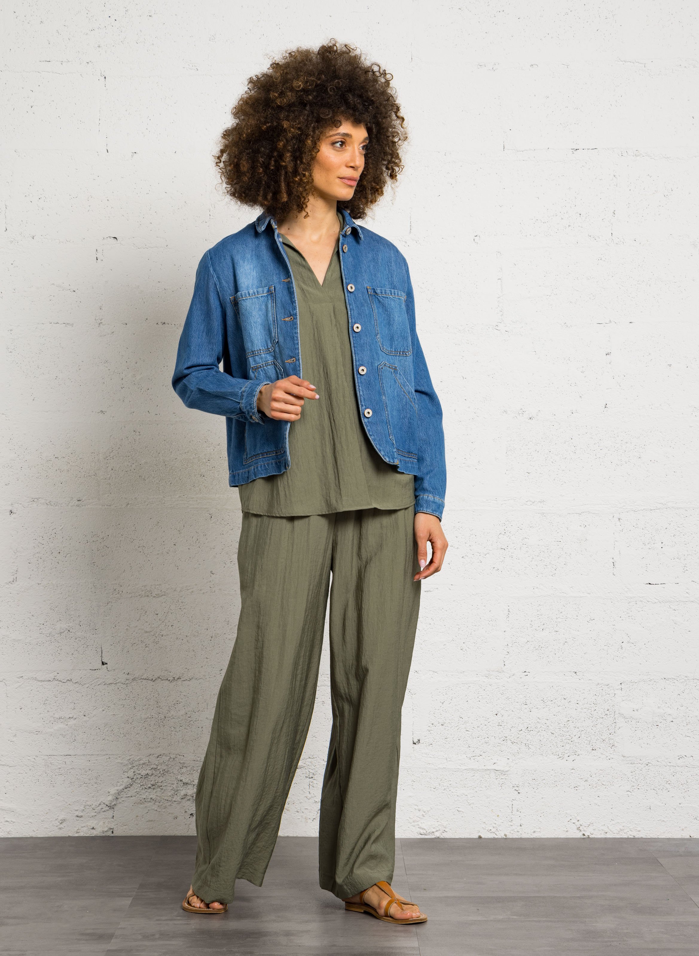 Veste col classique en coton mélangé PLEASE Bleu