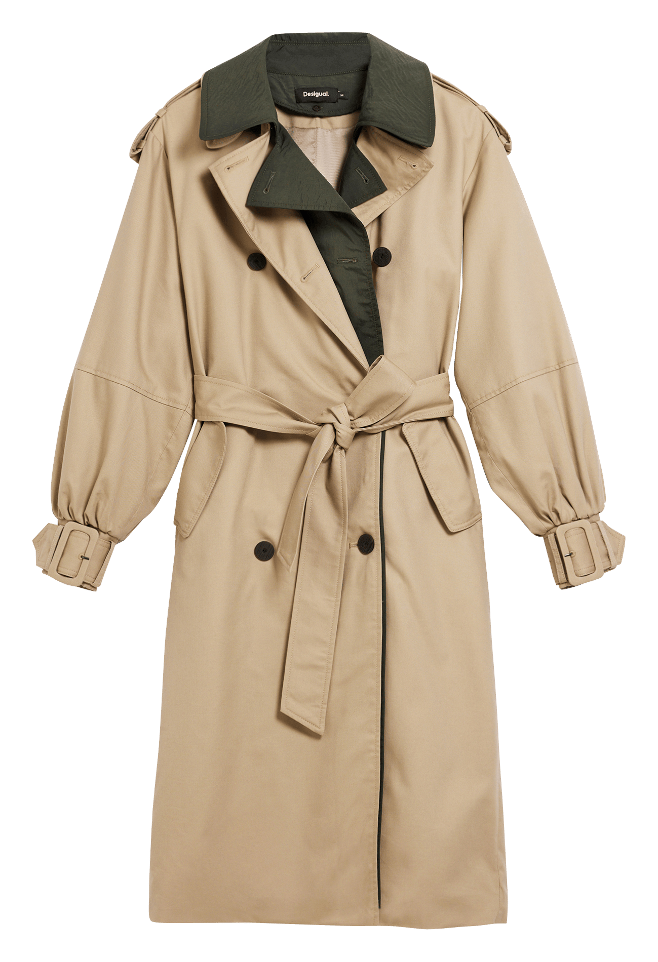 Trench col classique en coton mélangé  DESIGUAL Marron