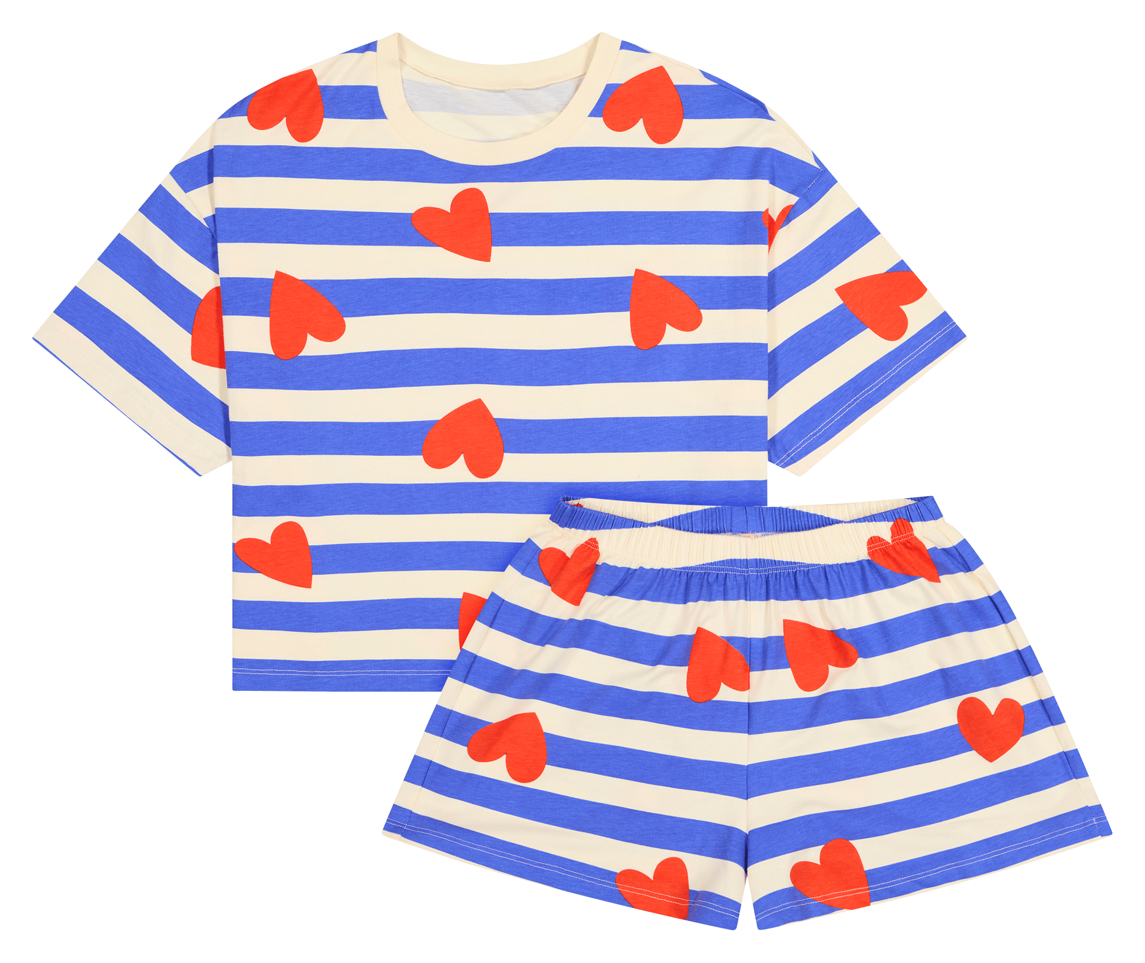 Pyjama short oversize imprimé WE ARE JOLIES Bleu