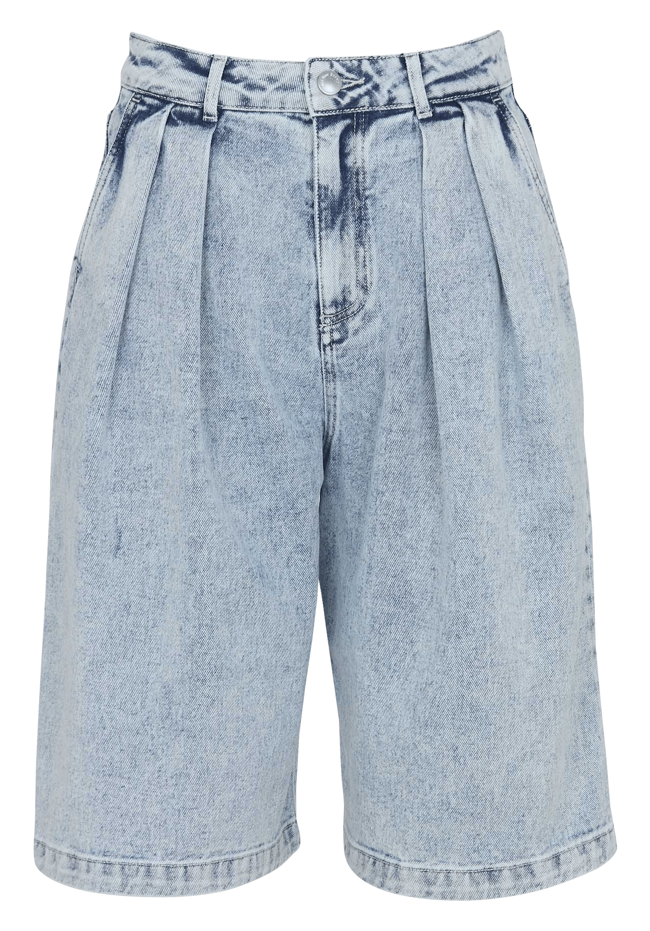 Bermuda met hoge taille in katoen THE NEW SOCIETY Blauw