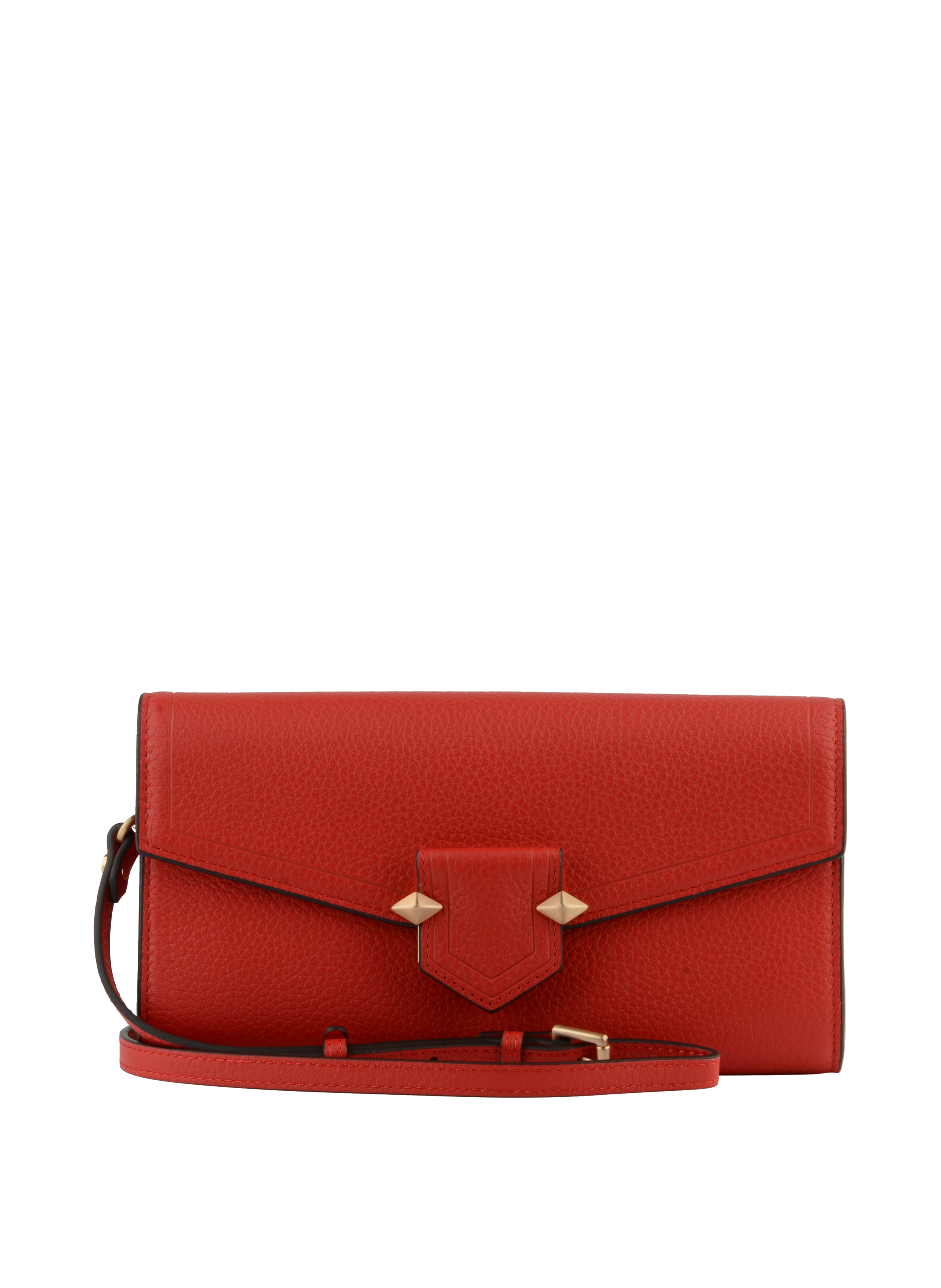 Calfskin leather shoulder bag Red