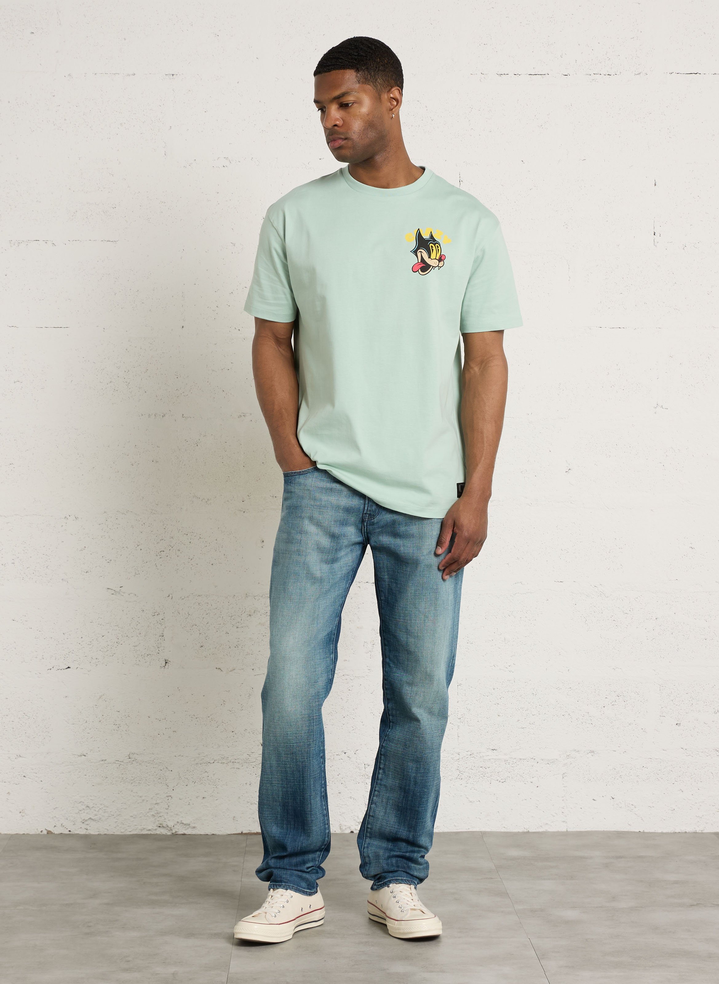 Gerade geschnittene Hose mit mittelhoher Taille in einfarbig. LE TEMPS DES CERISES Blau