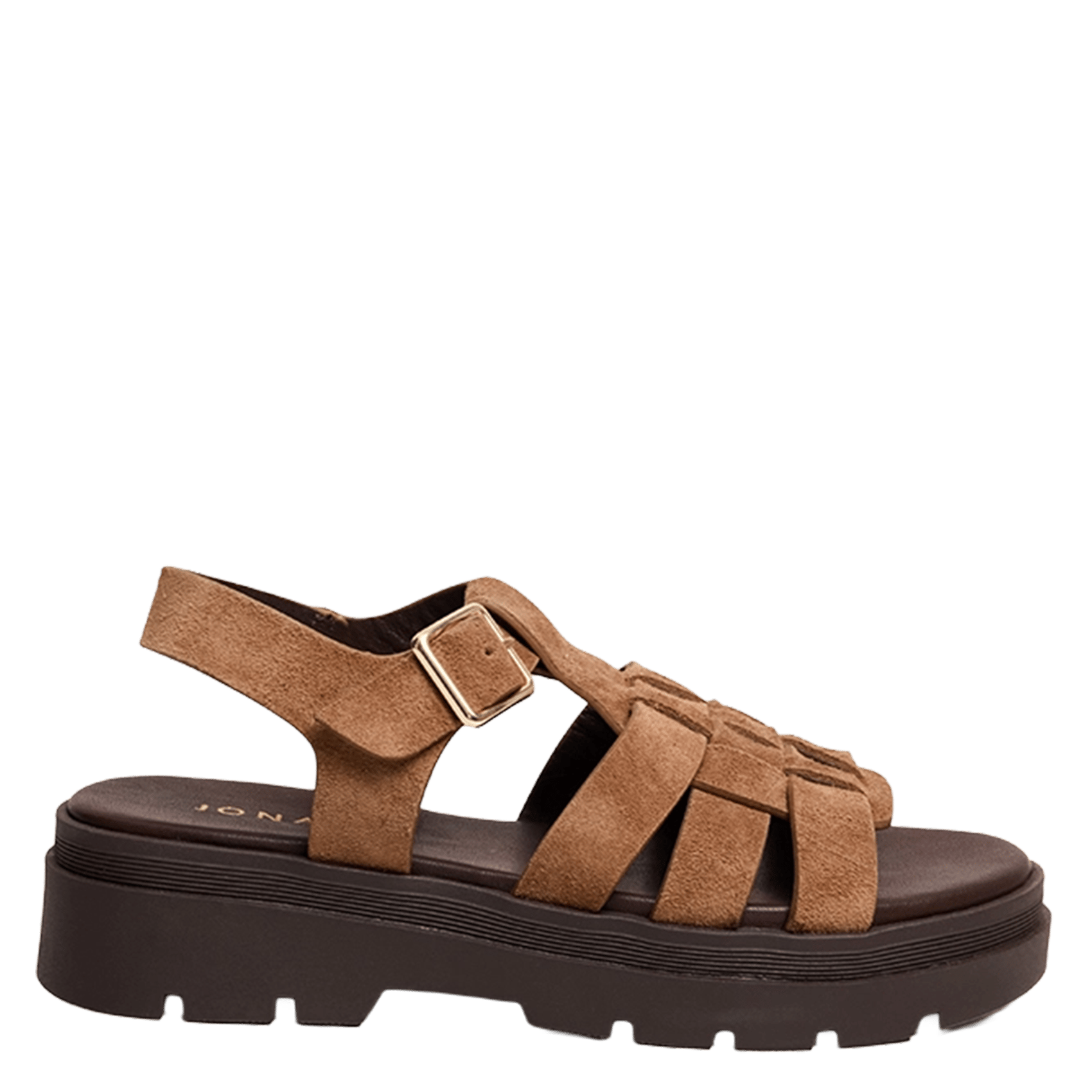 Leather wedge sandals JONAK Brown