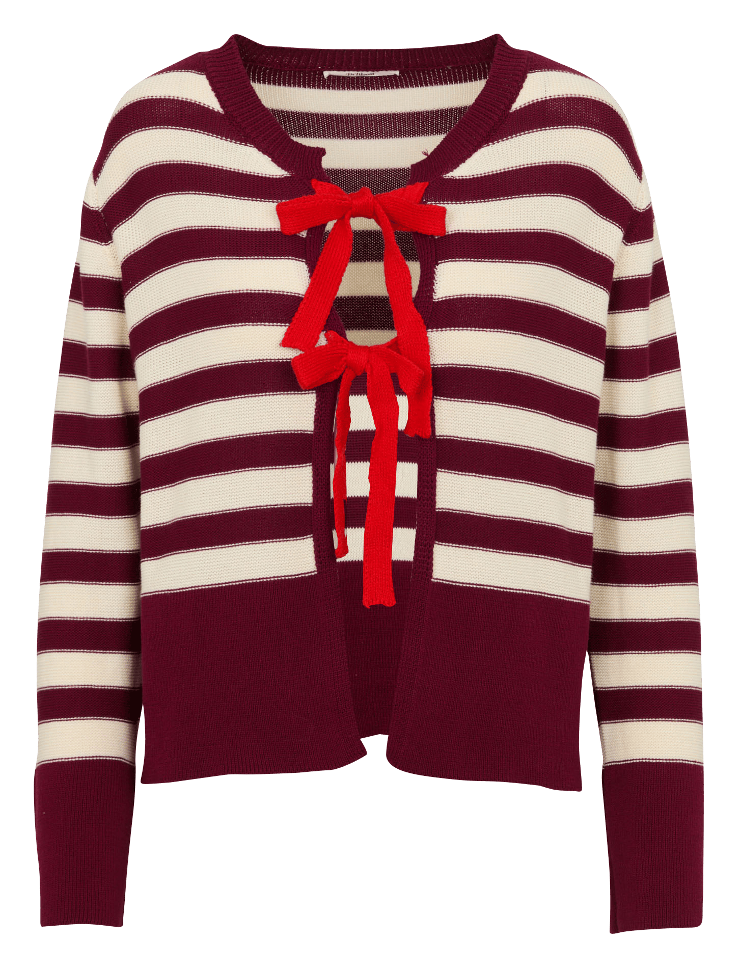 Recht, gestreept, katoenen vest met ronde hals DR BLOOM Violet