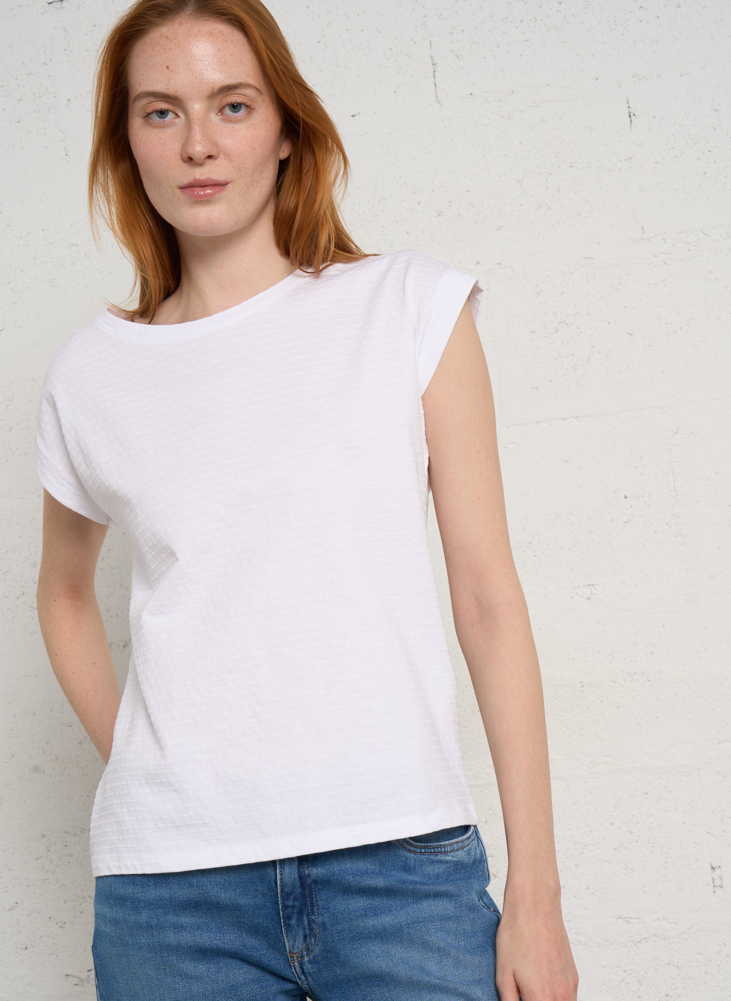 Katoenen, oversized T-shirt  MAISON 123 Wit
