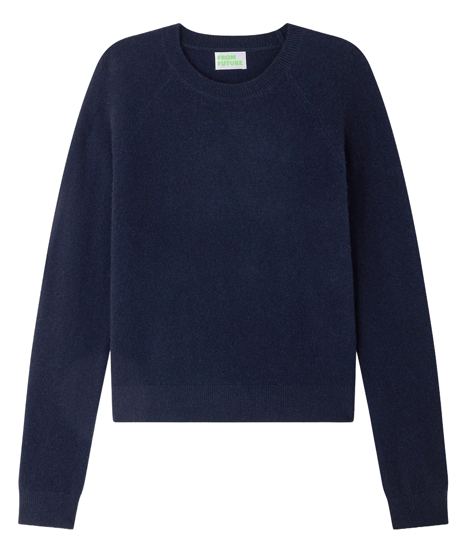 Straight cotton sweater with round neck FROM FUTURE Blue
