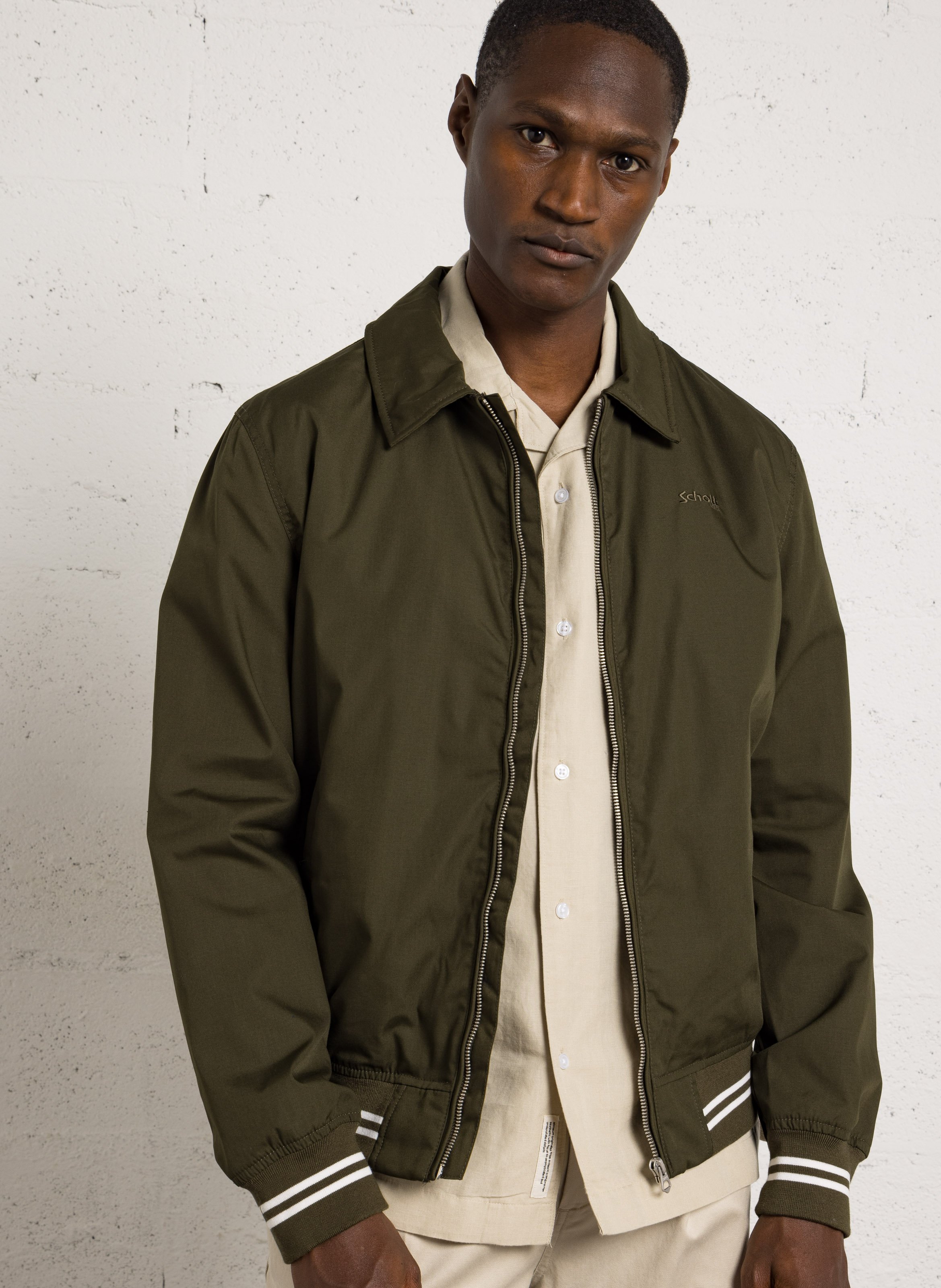 Gerader Reißverschluss-Blouson in Uni-Farbe SCHOTT