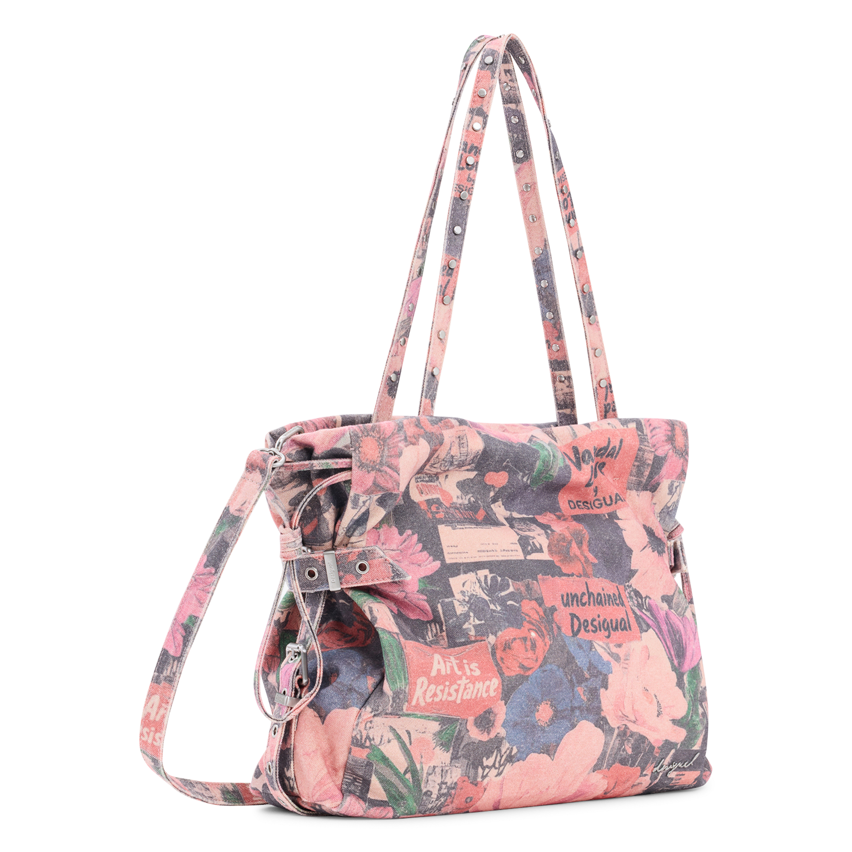 Shoulder bag with floral print DESIGUAL Multicolored