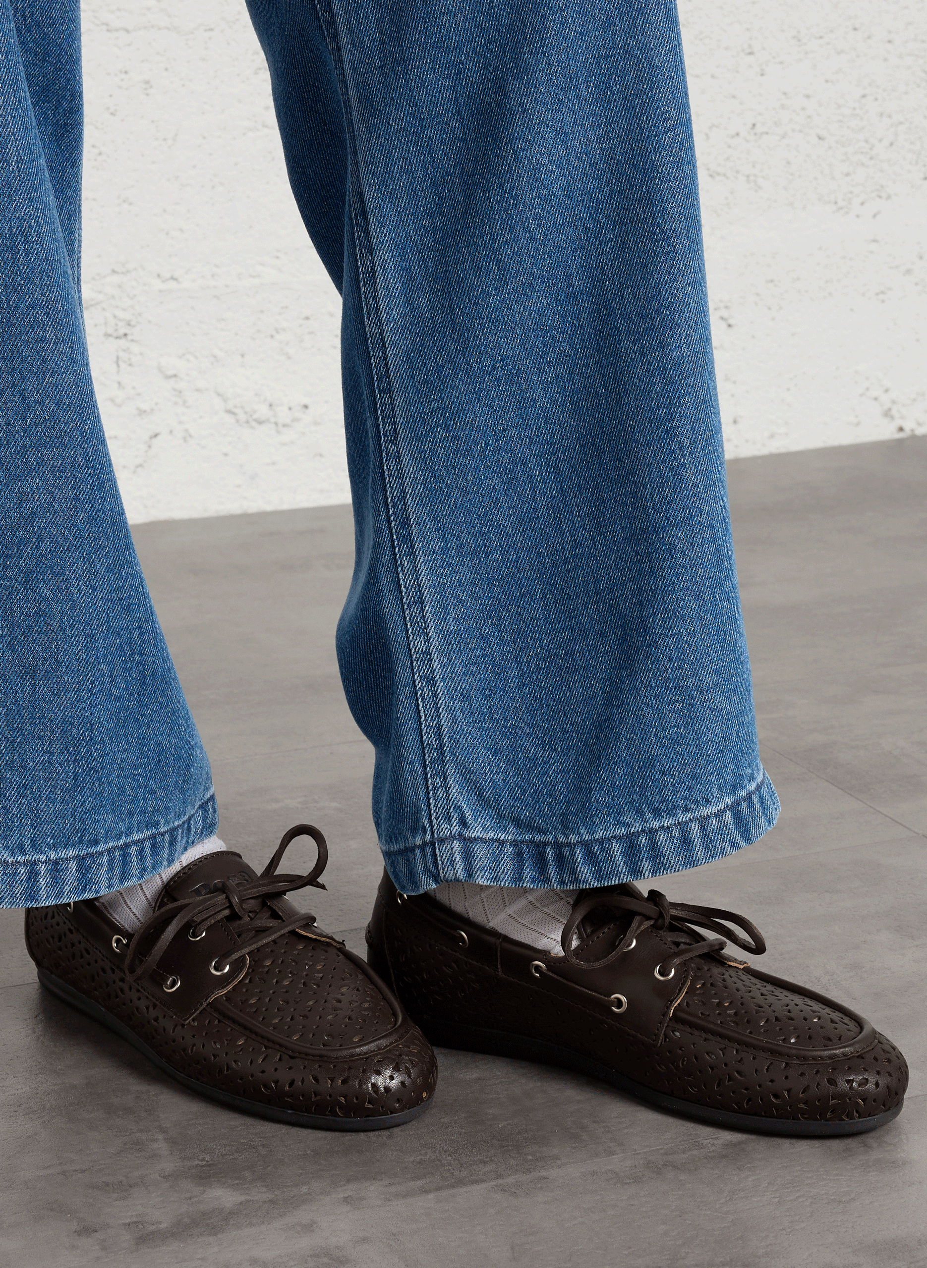 Bootschoenen van leer POSA Bruin