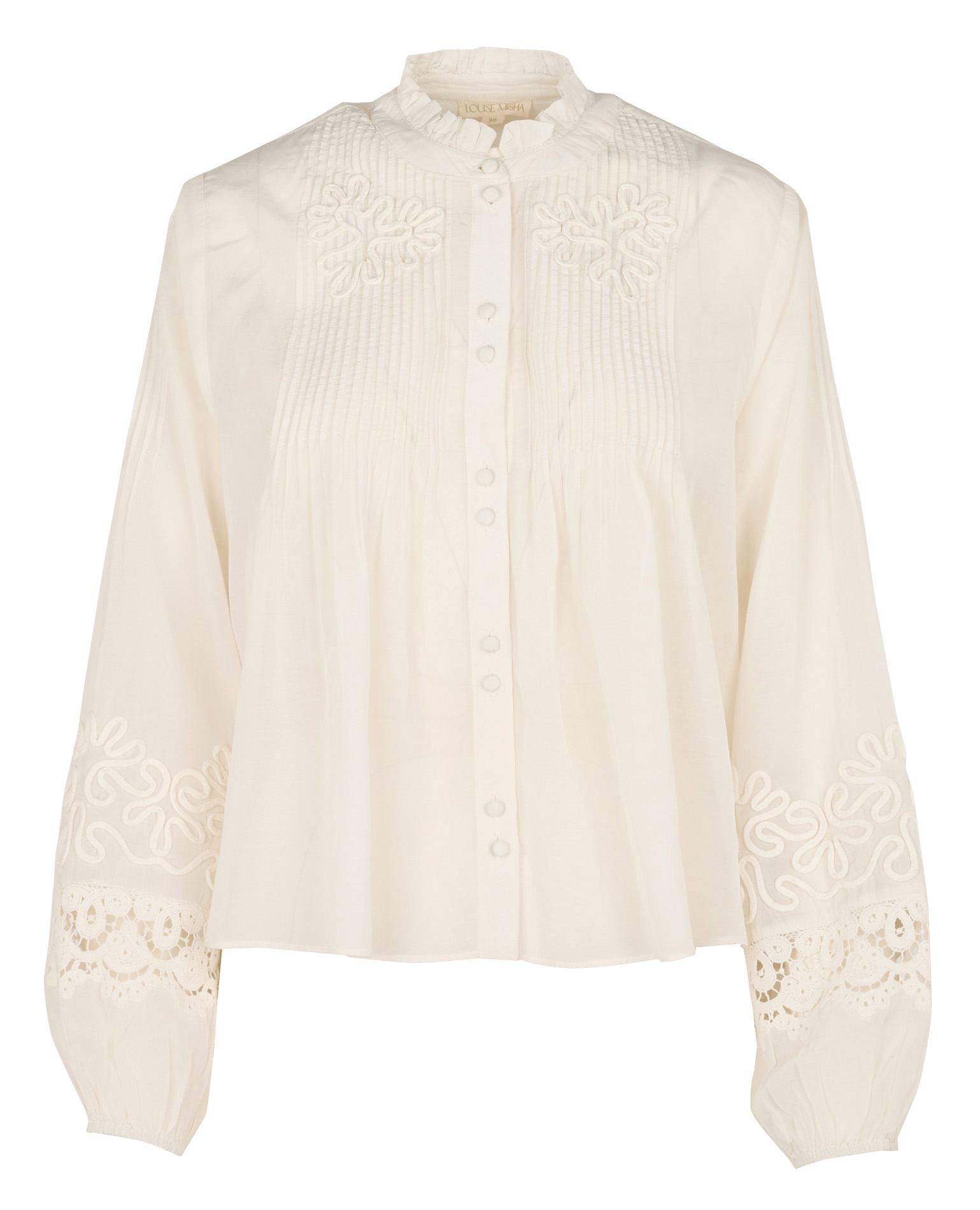 Cheise col montant à volants LOUISE MISHA Beige