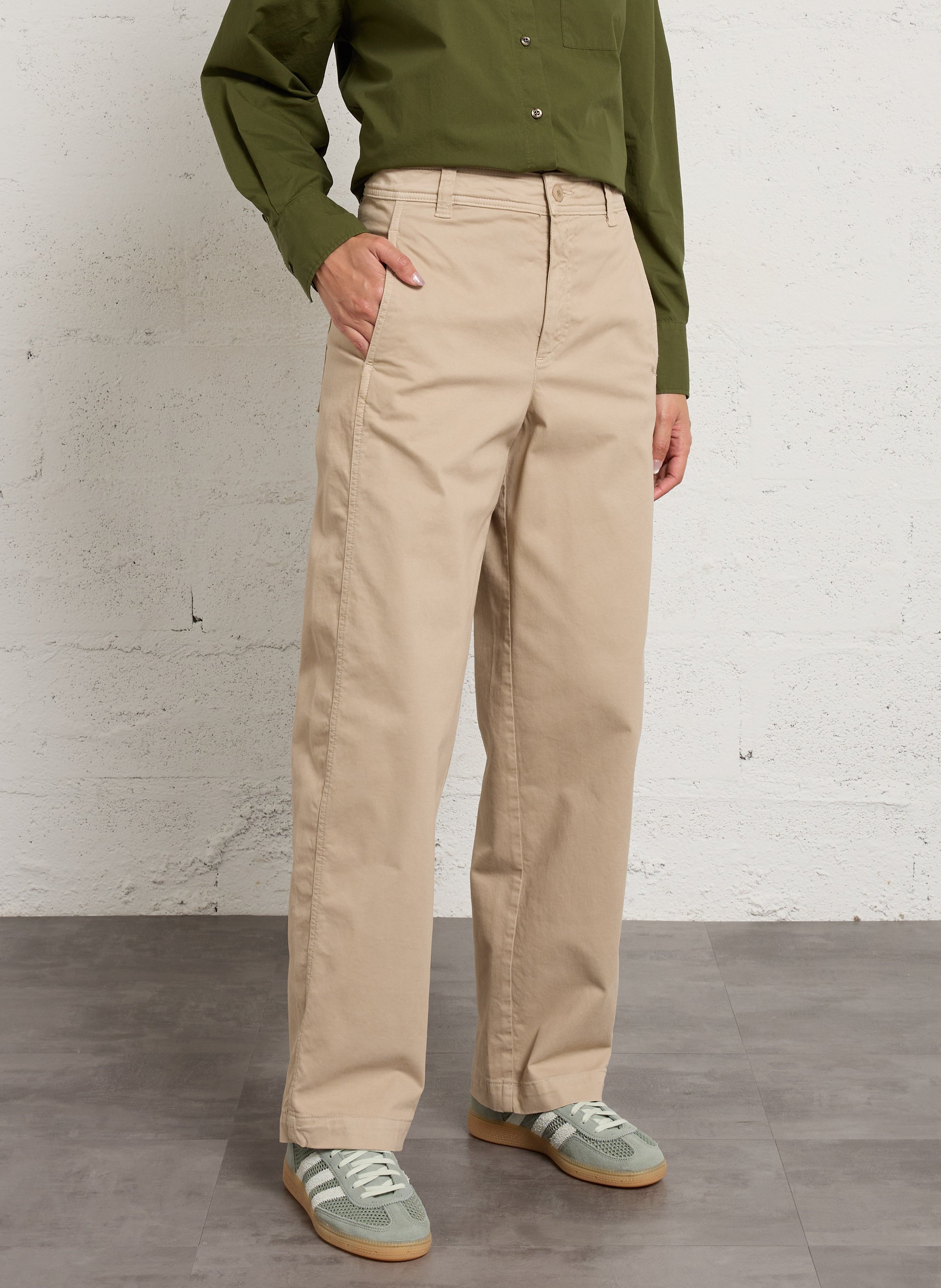 Chino van katoenmix BENSIMON Beige