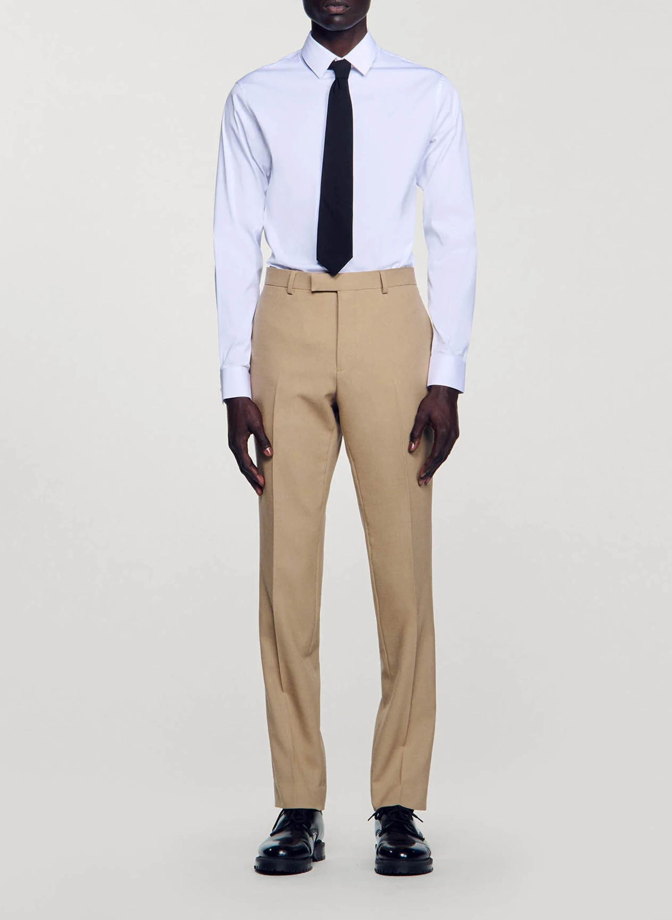 Wollen kostuumbroek SANDRO Beige