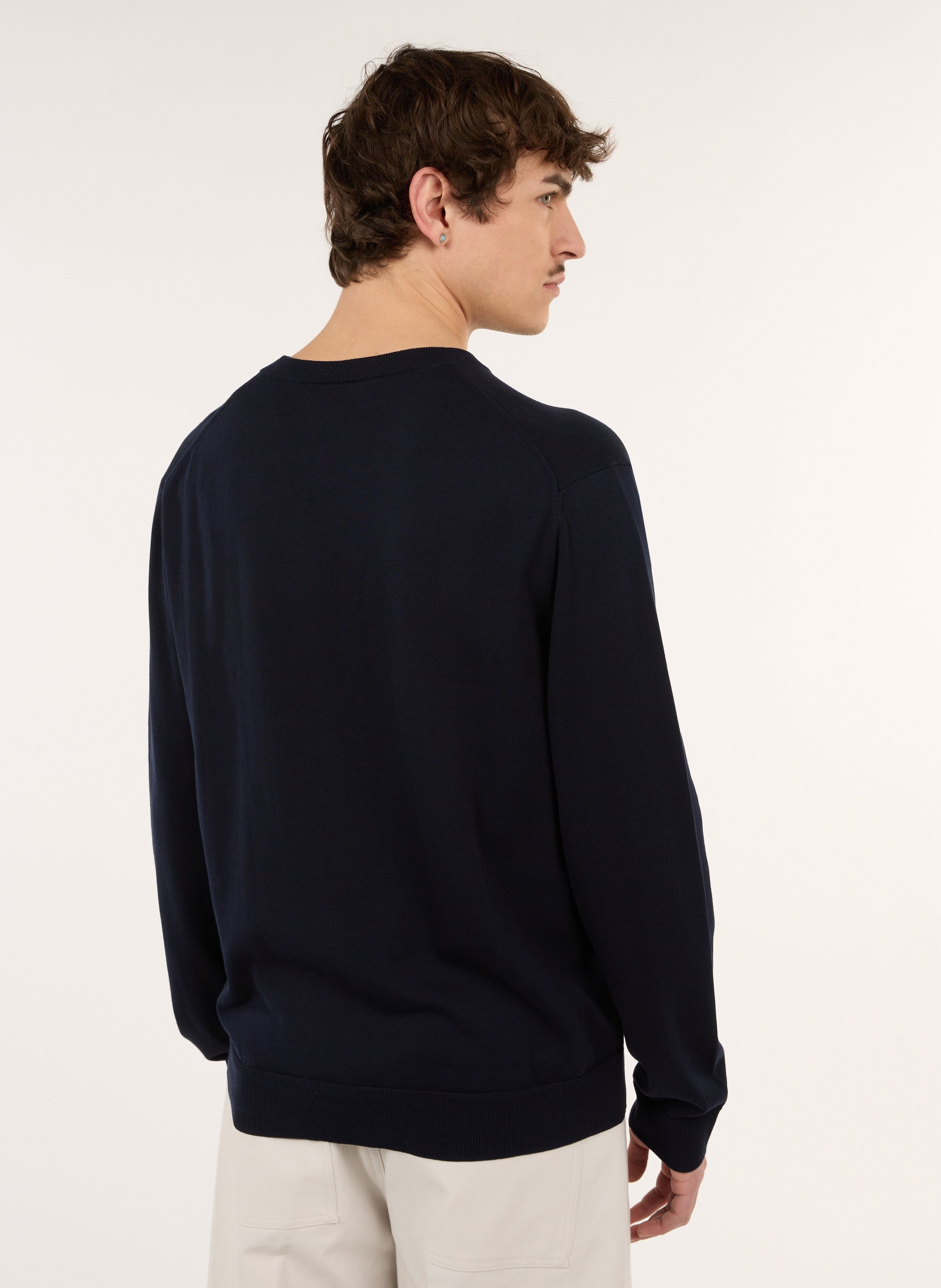 Katoenen tricottrui met ronde hals en fantasieprint SAISON 1865 Blauw