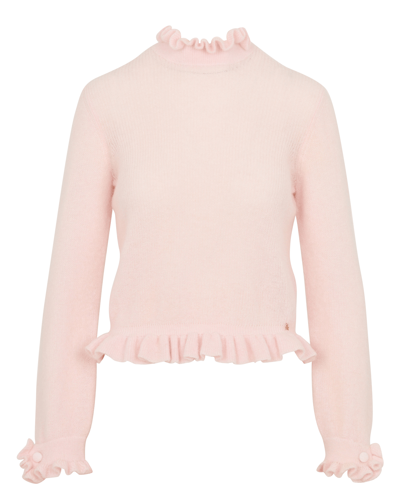 Wollmix-Pullover mit Stehkragen DES PETITS HAUTS Rosa