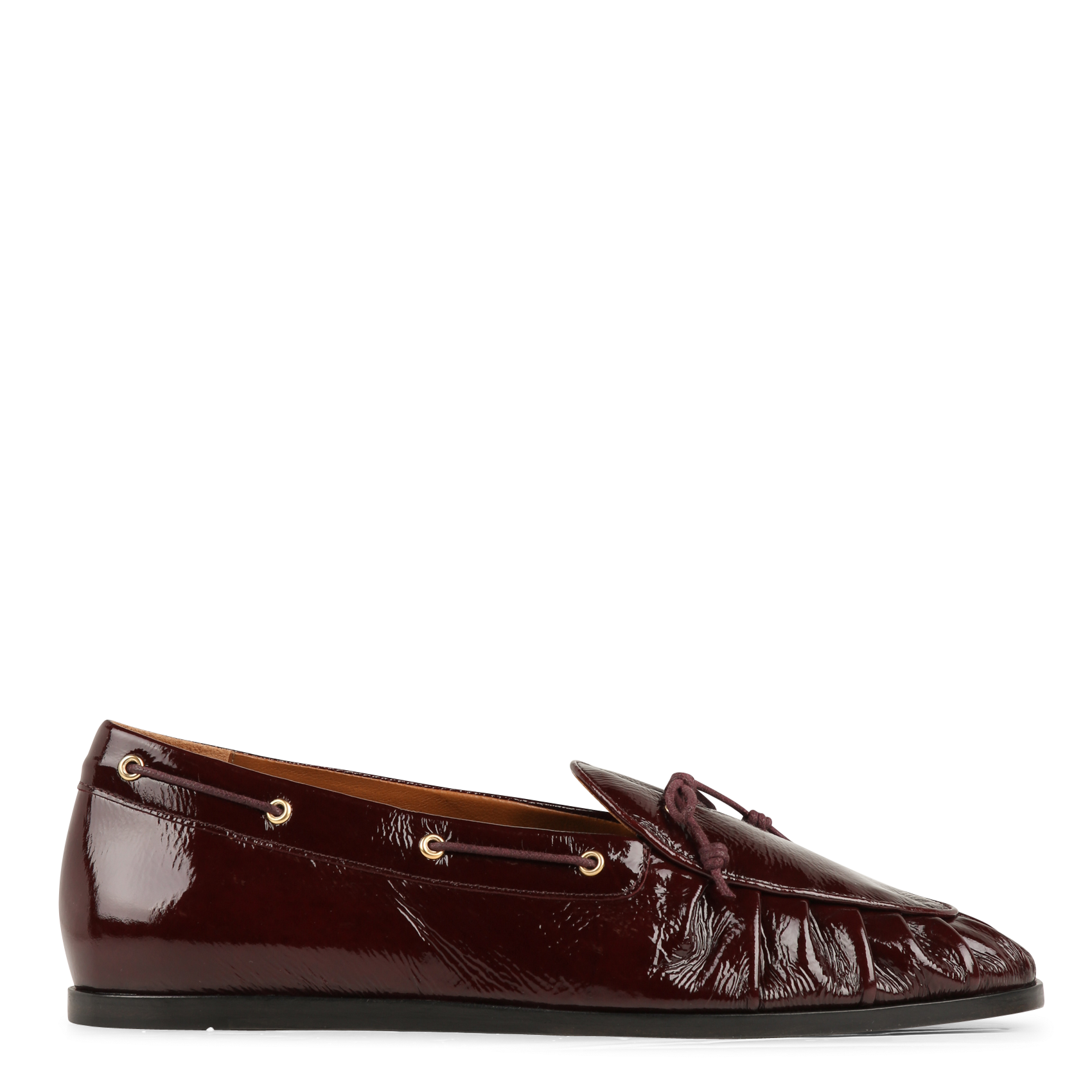 Mocassins unis en cuir souple SOCQUE PARIS Prune