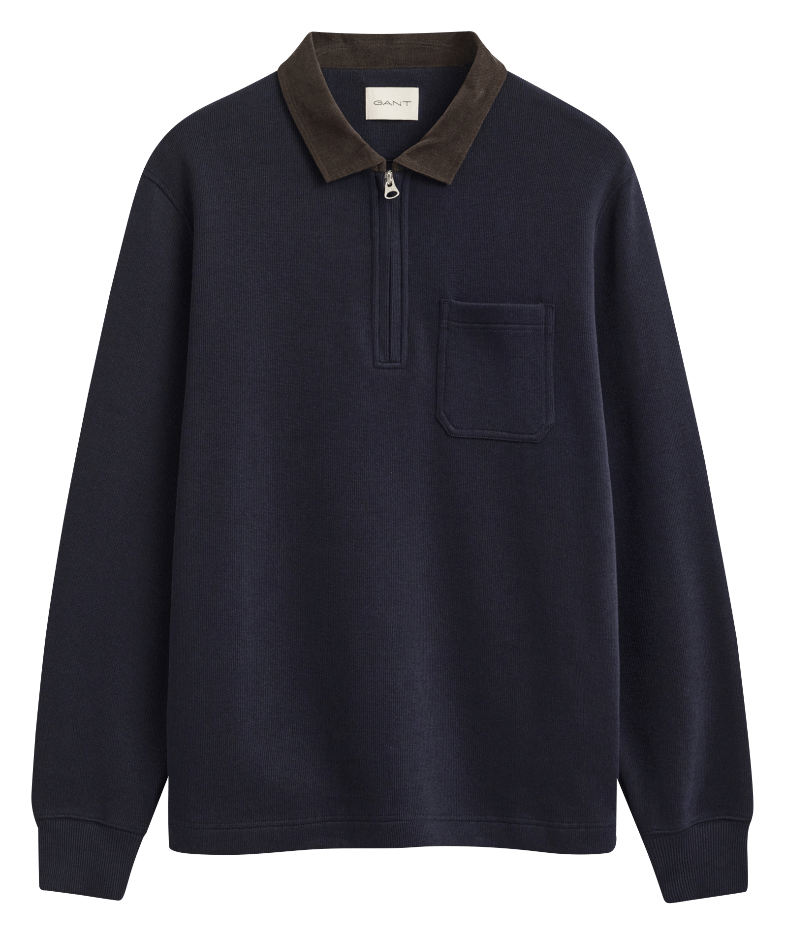 Pull col polo en coton GANT Bleu
