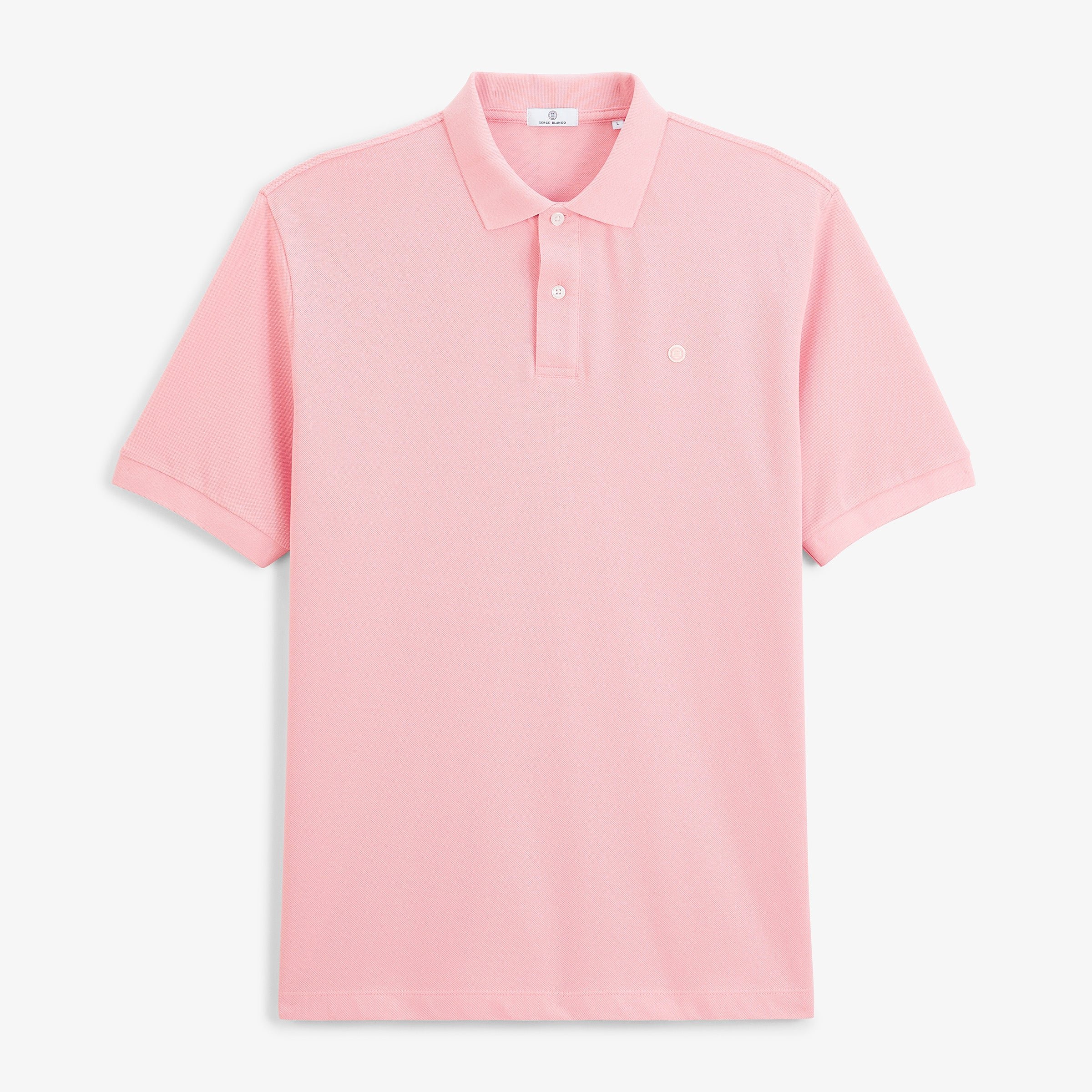 Short-sleeved cotton piqué polo SERGE BLANCO Pink