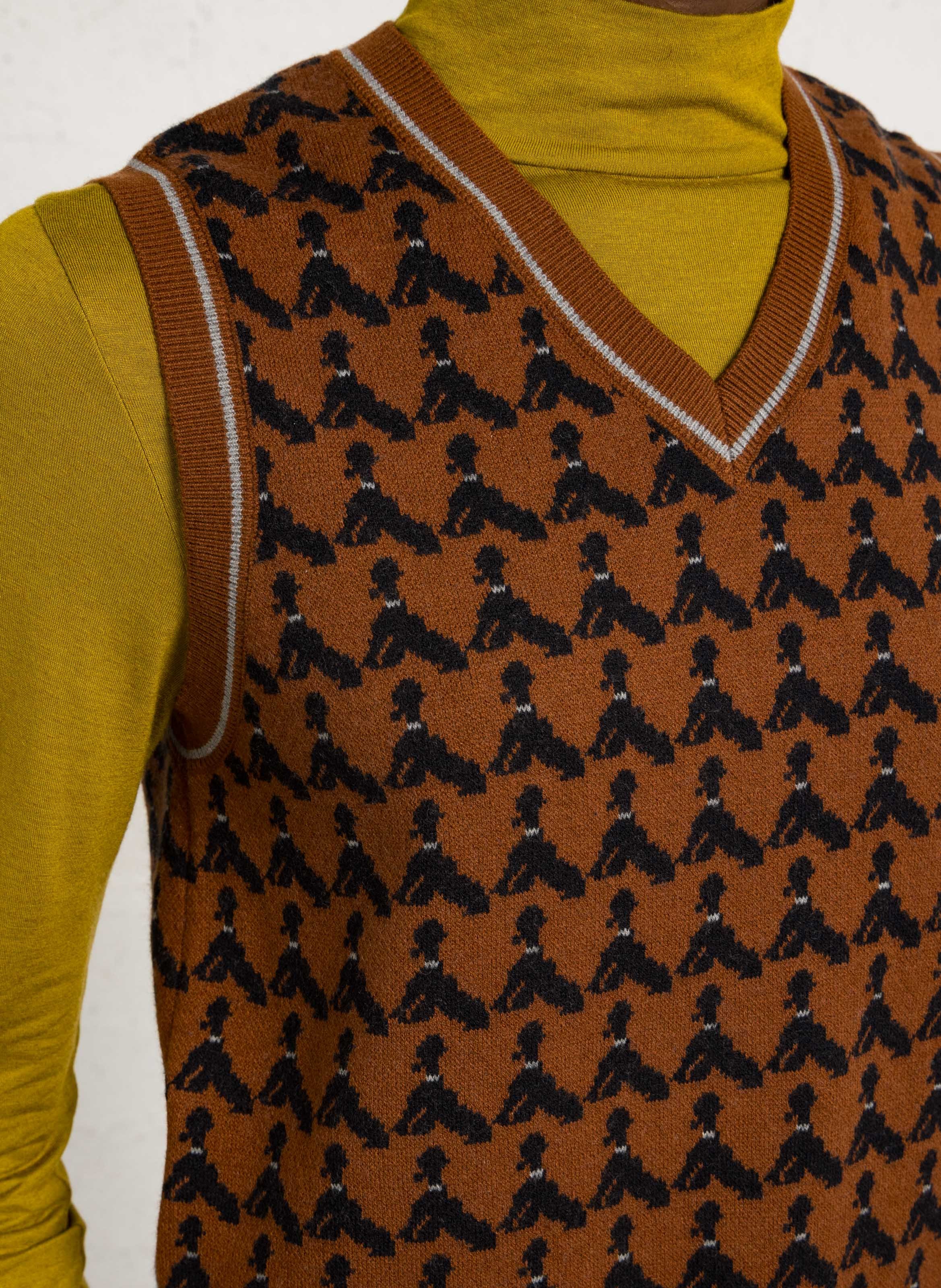 Cotton-blend V-neck sweater NICE THINGS Brown