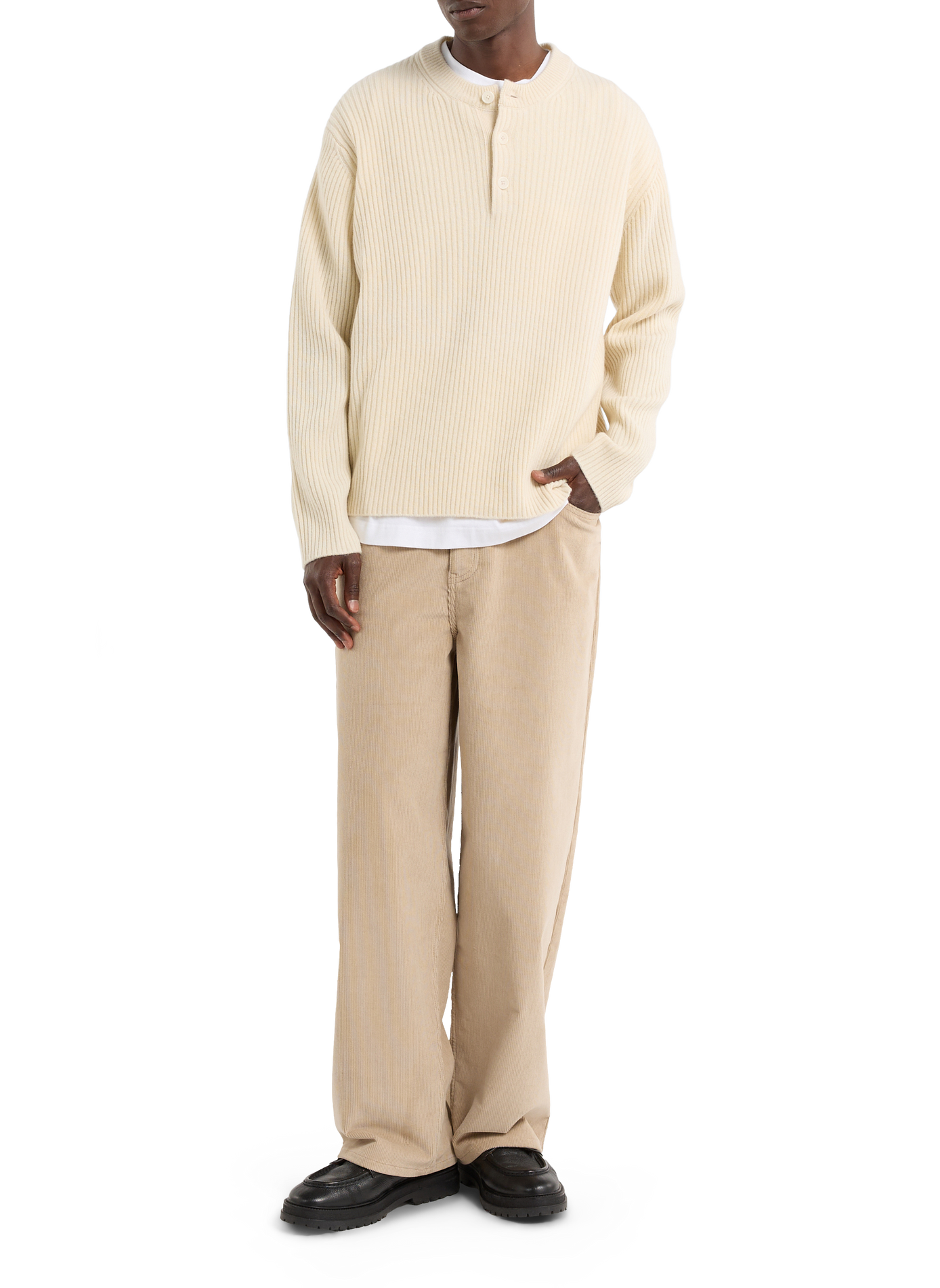 Straight cut cotton velvet pants SAISON 1865 Beige