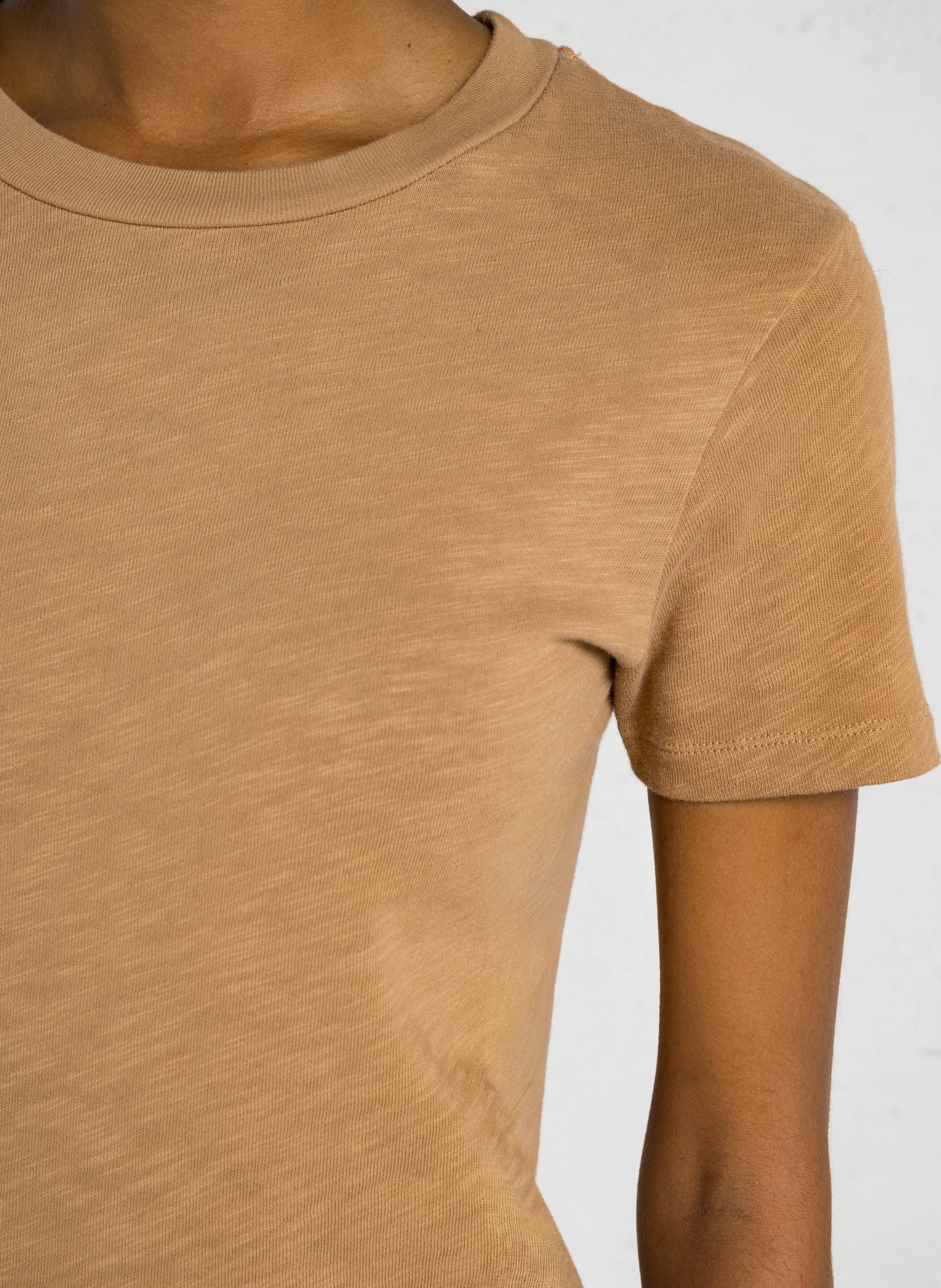 Recht, katoenen T-shirt met ronde hals AMERICAN VINTAGE Bruin
