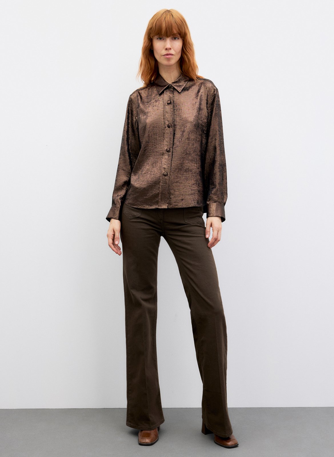 Chemise oversize métallisée GERARD DAREL Marron