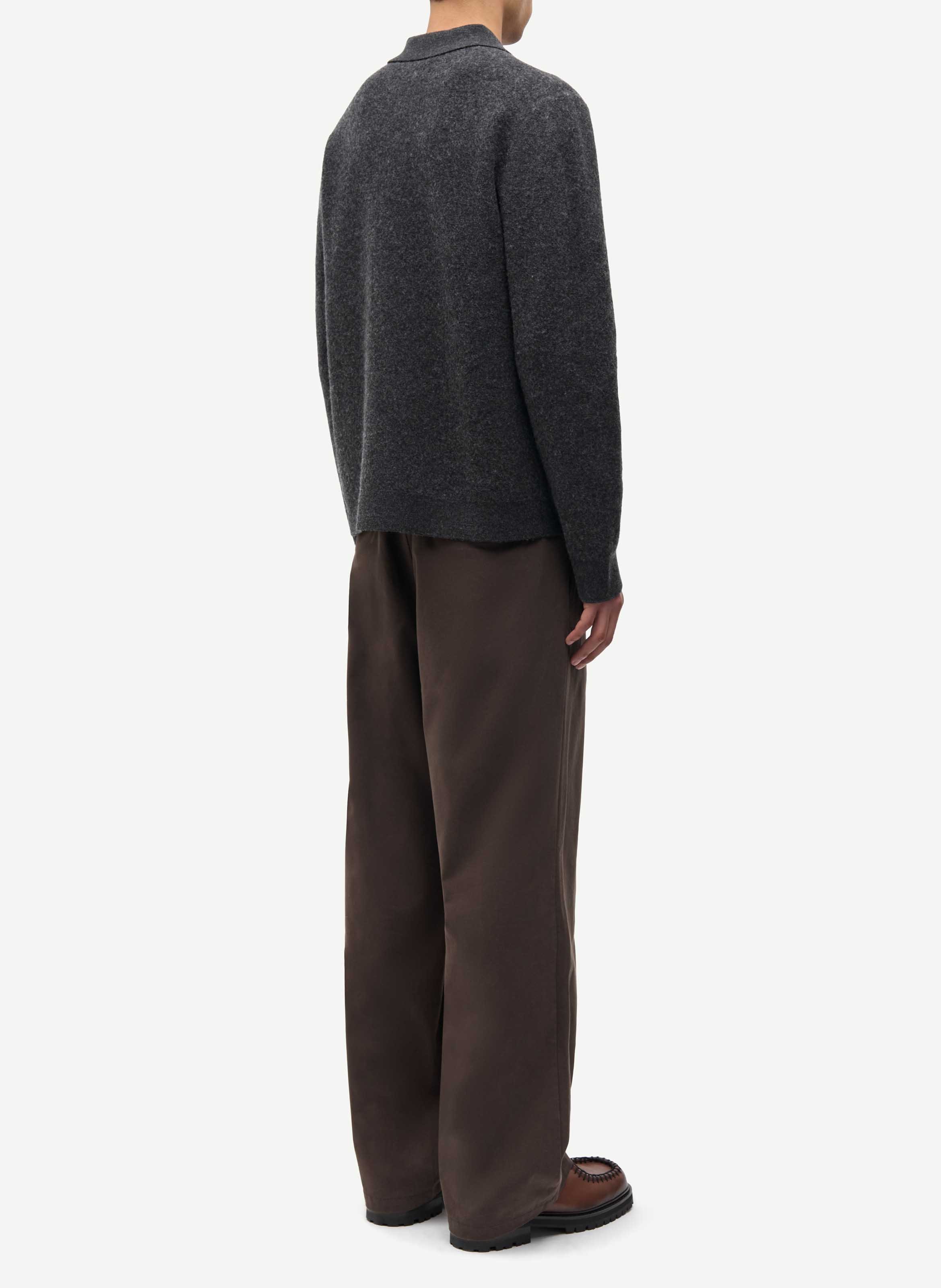 Cardigan droit en laine mérinos SAMSOE SAMSOE Gris