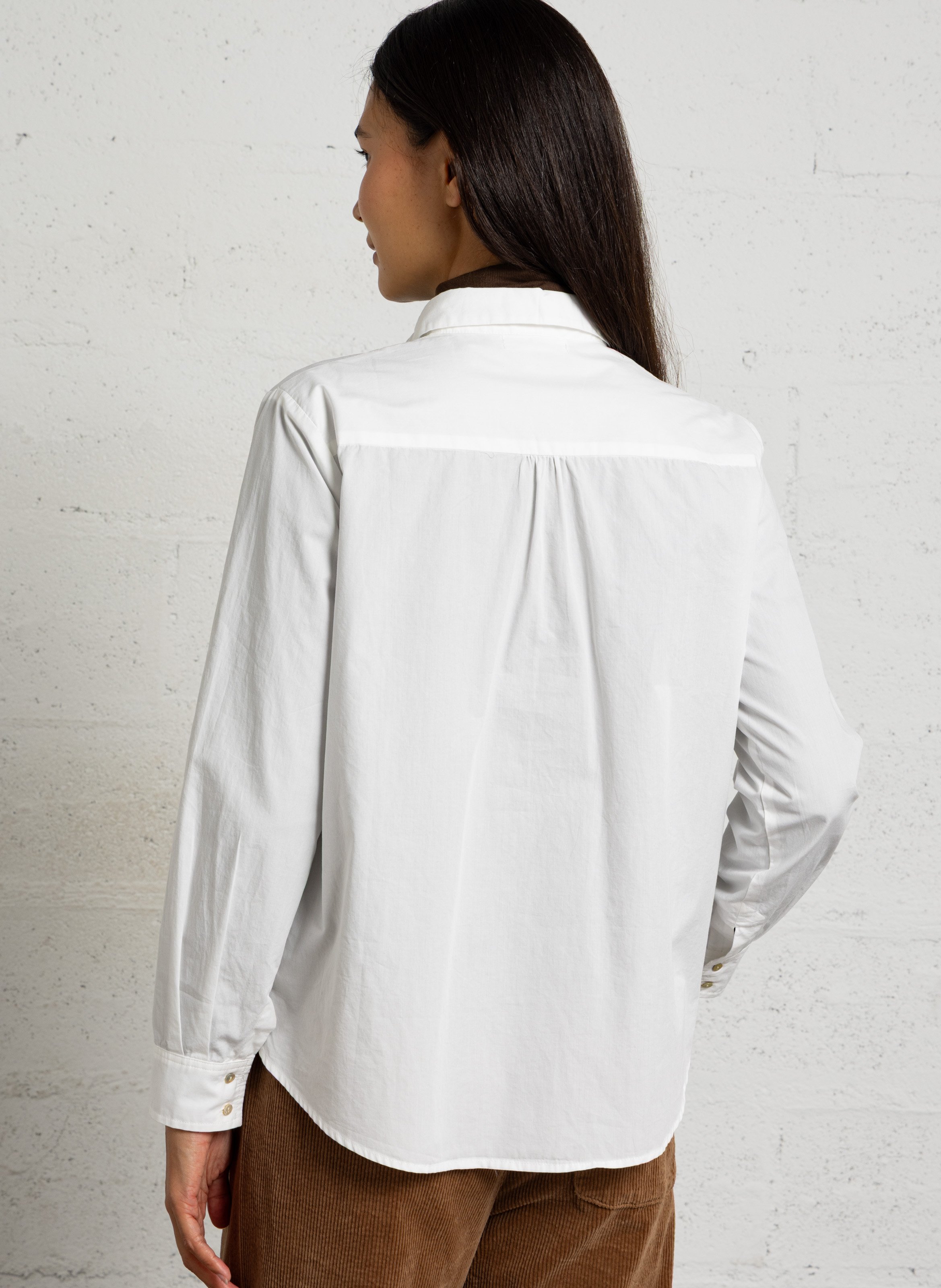 Baumwollbluse mit klassischem Kragen BELLA JONES Weiss
