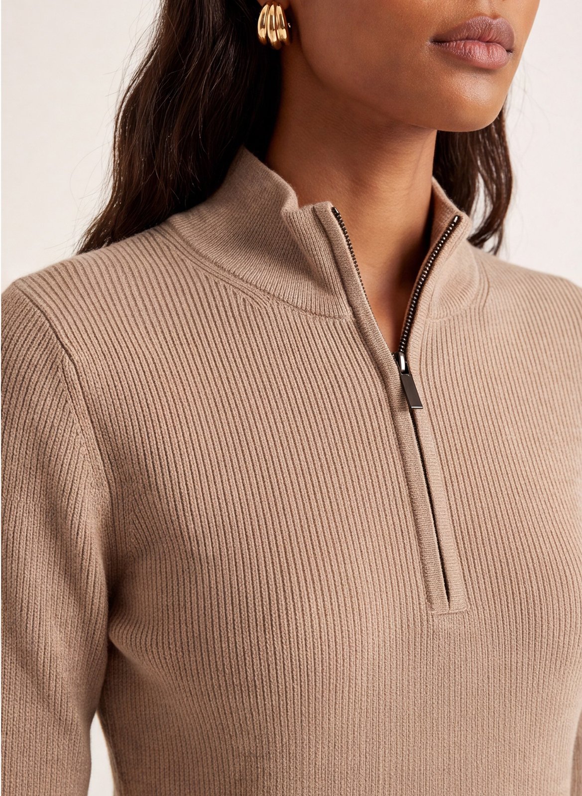 Hoge rechte pull-on van wolmix KOOKAI Beige