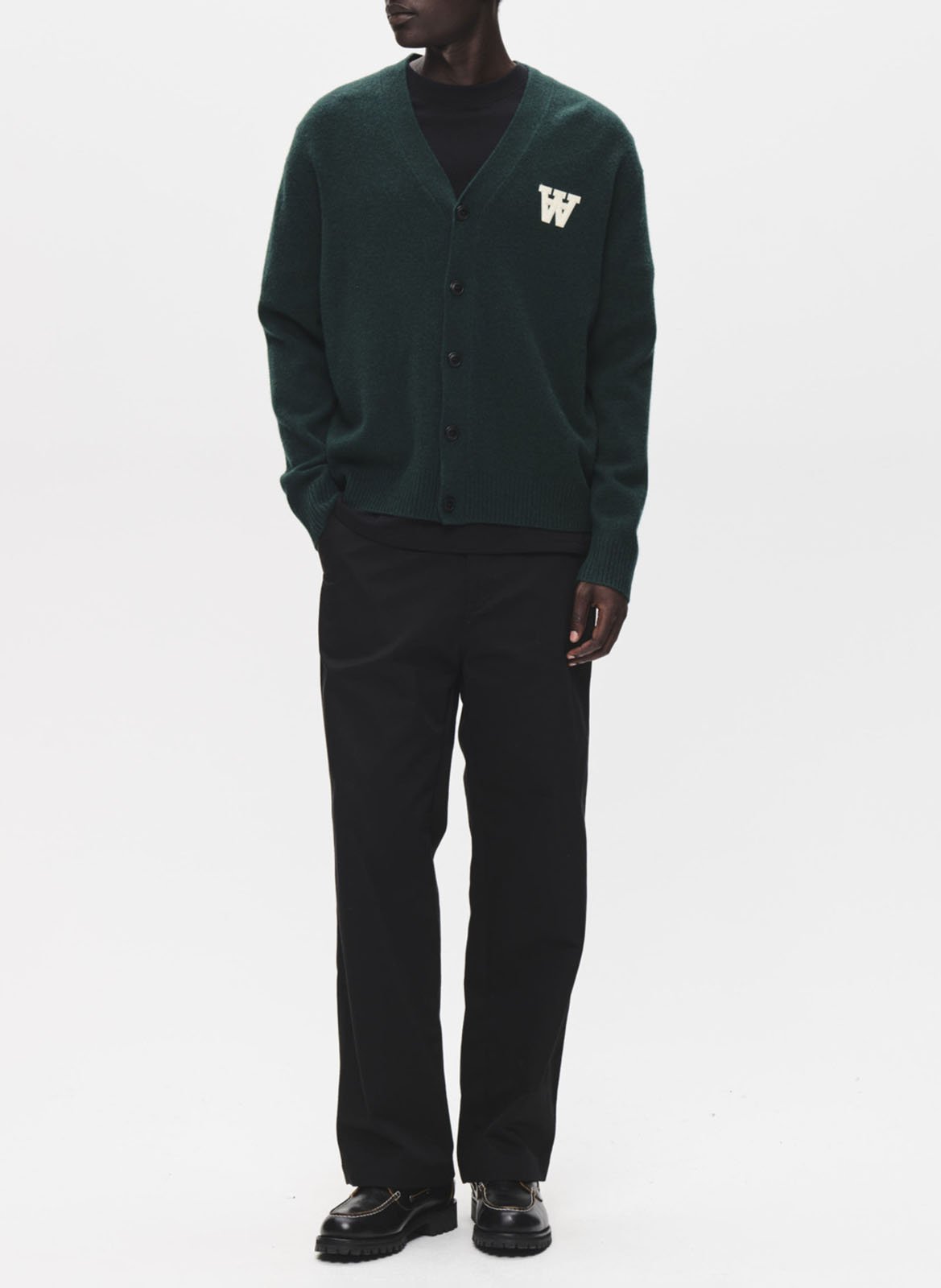 Straight wool cardigan WOOD WOOD Green