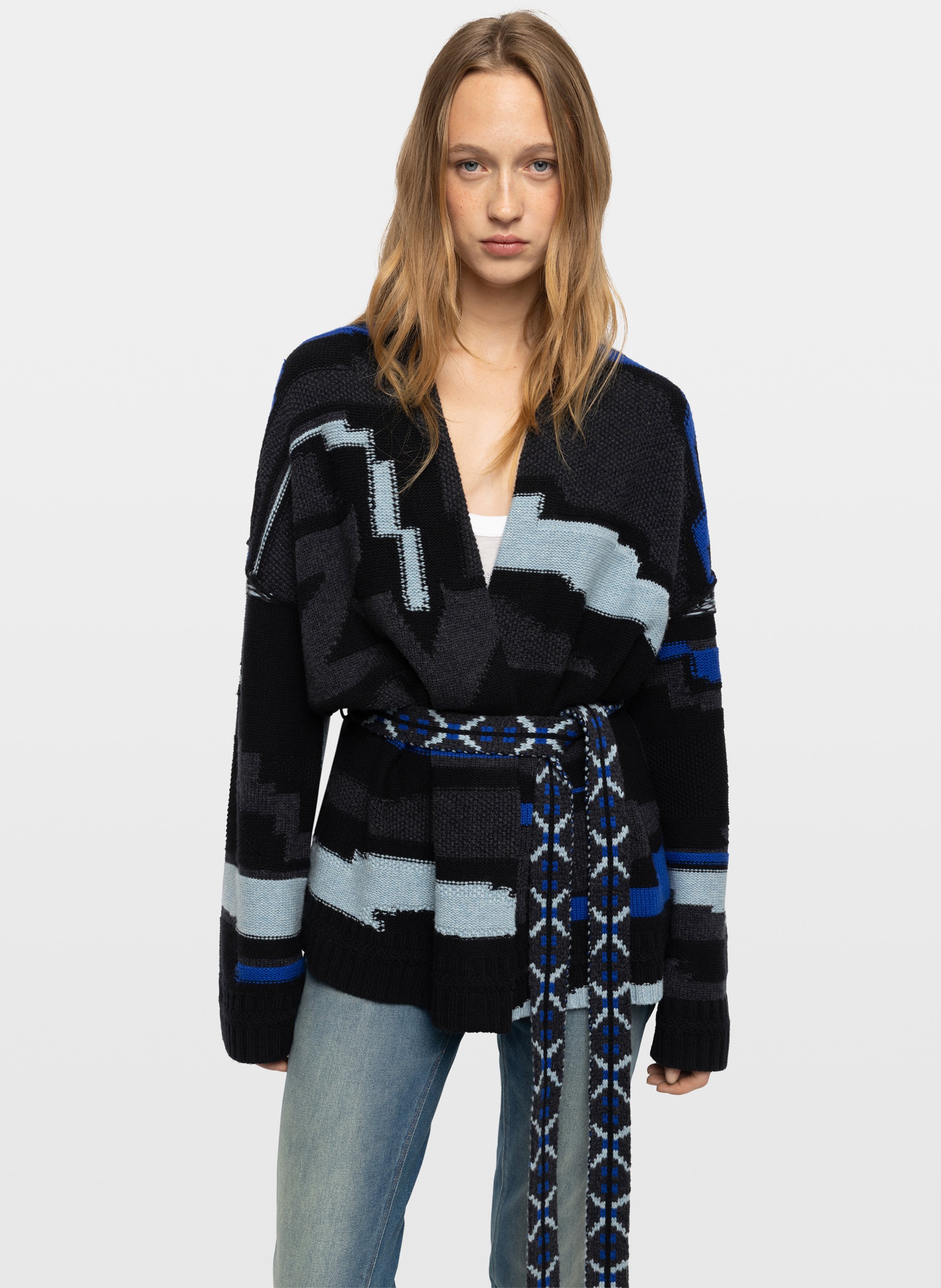 V-neck kimono in a wool blend ZADIG&VOLTAIRE Grey