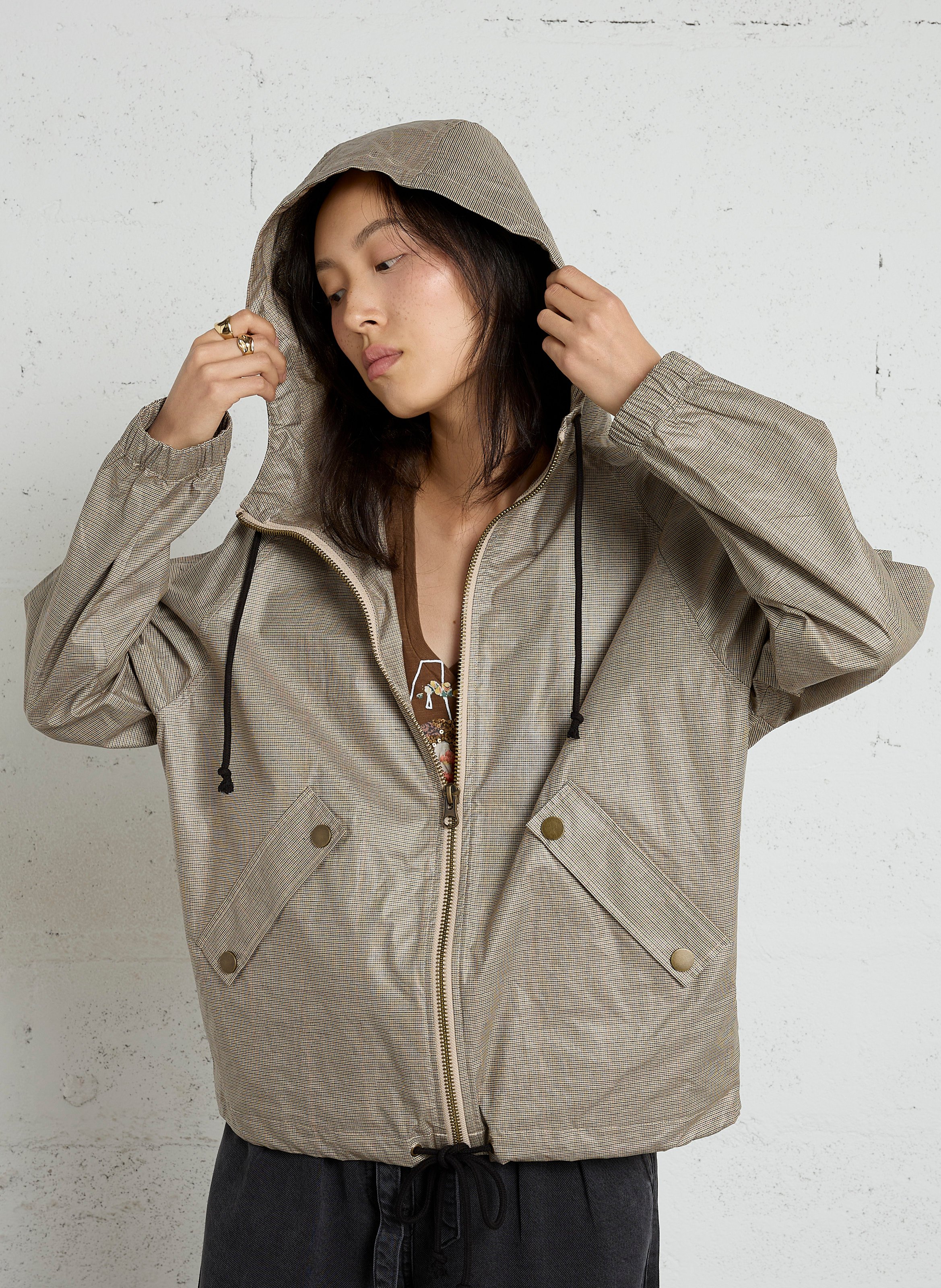 Ruimvallende windbreaker met opstaande kraag van katoen LEON & HARPER