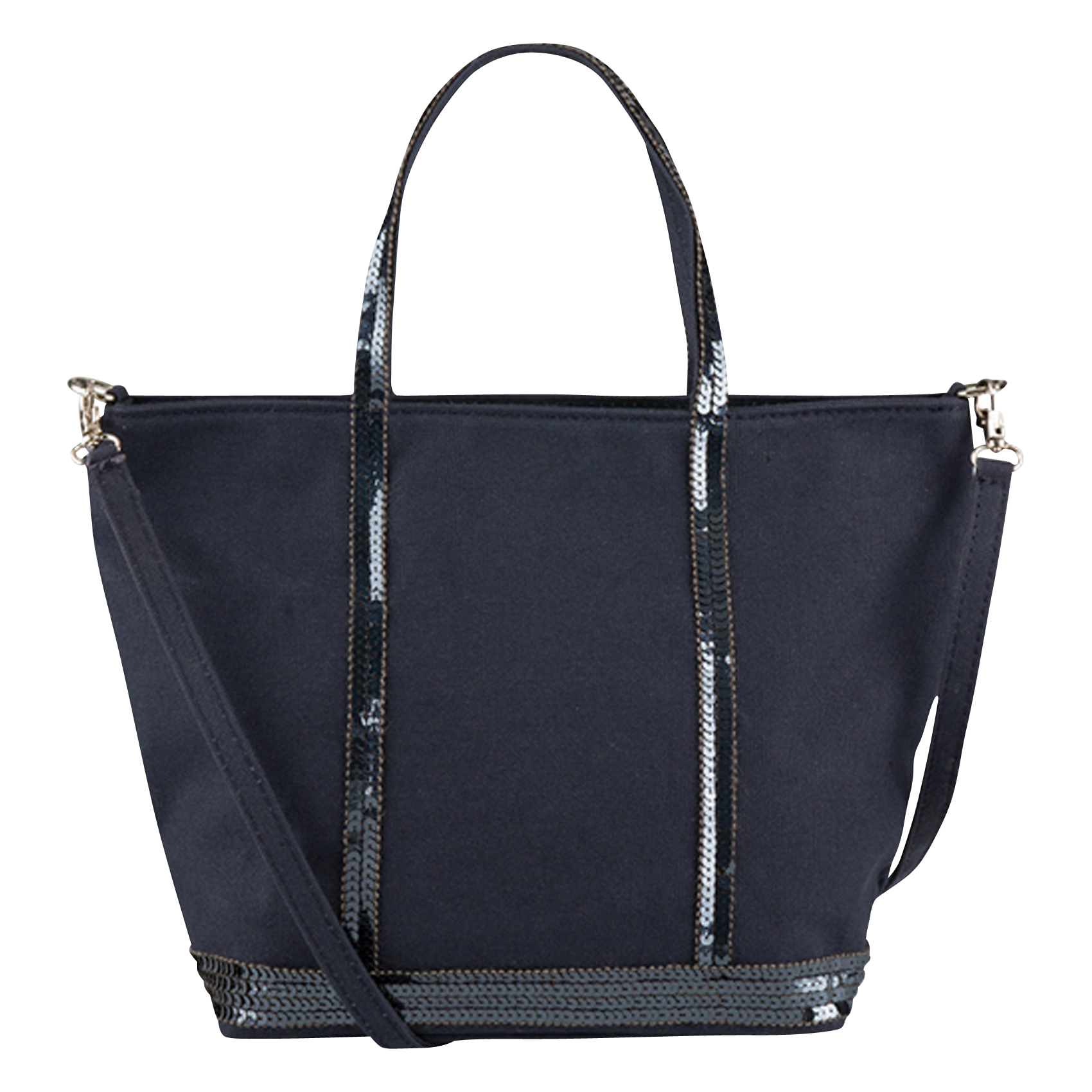 Mini cotton tote bag with sequins VANESSA BRUNO Black