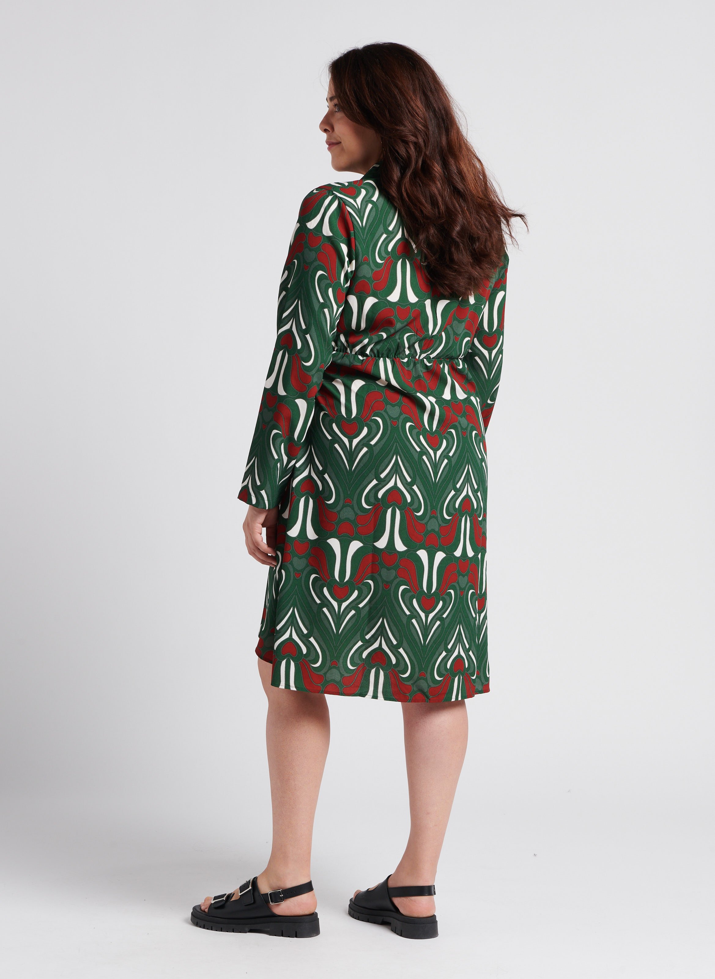 Robe courte portefeuille imprimée  EVOKED Vert