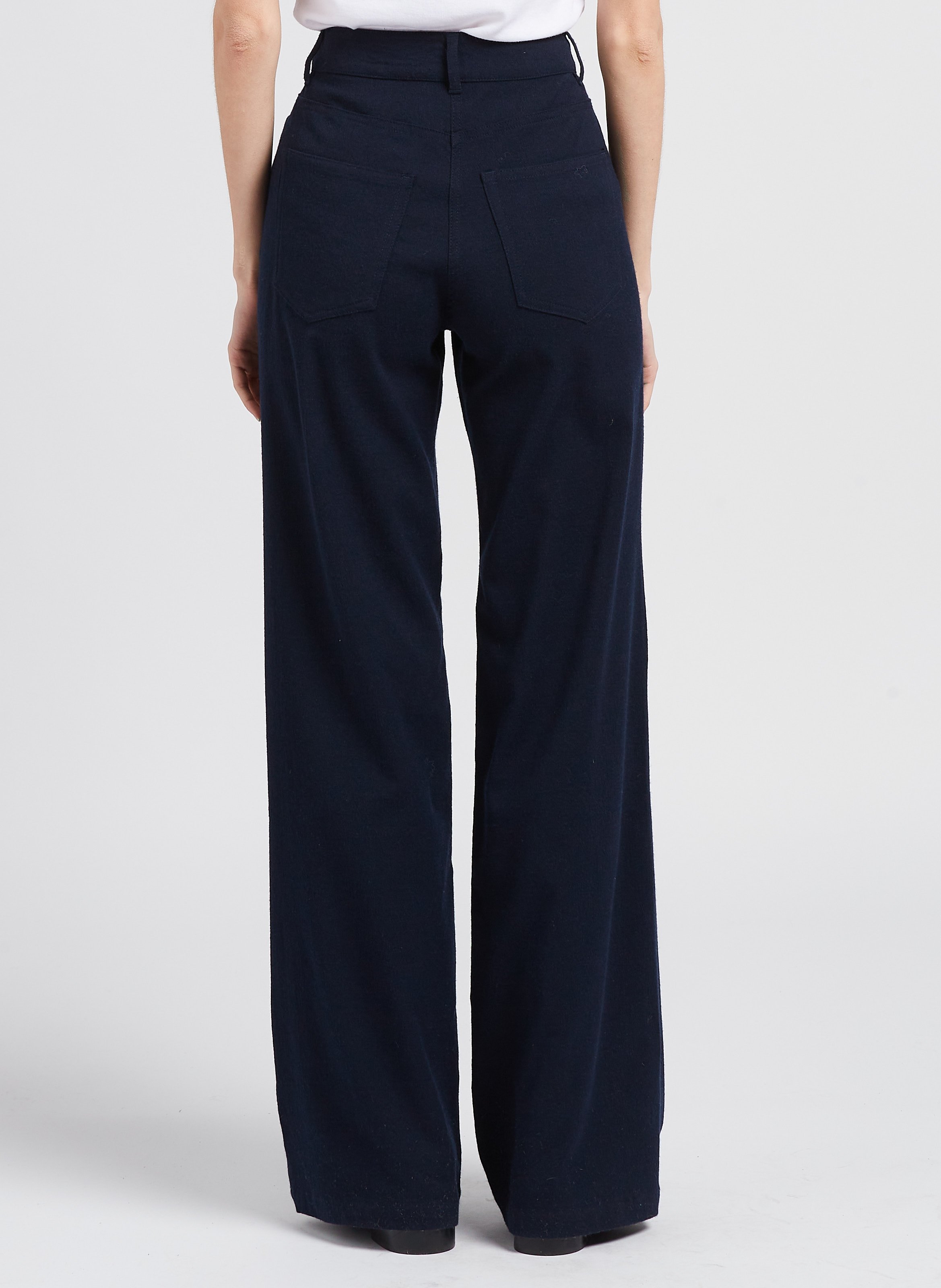 Wide-leg wool-blend pants MOMONI Blue