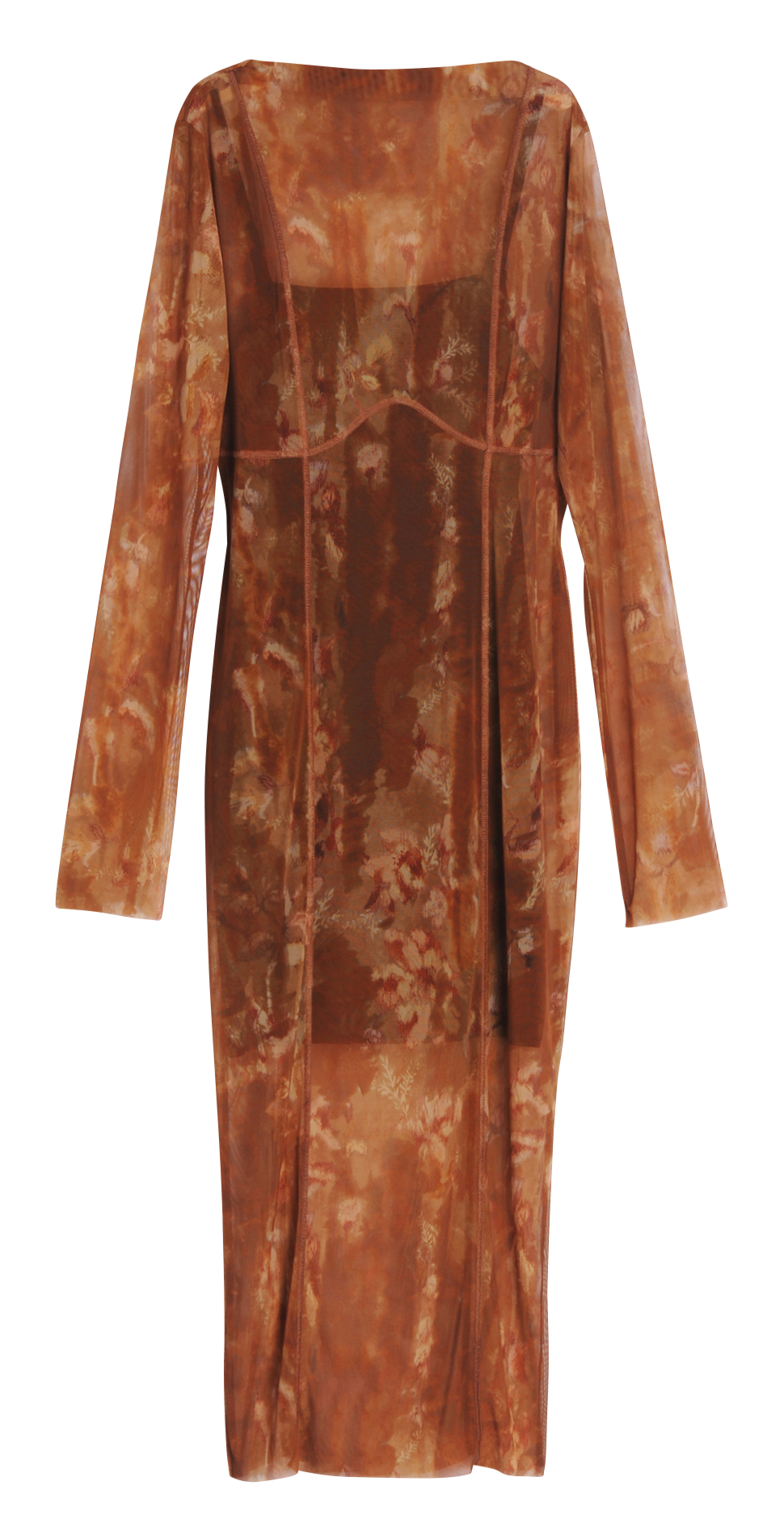 Figurbetontes Kleid aus Tüll ICONE Braun