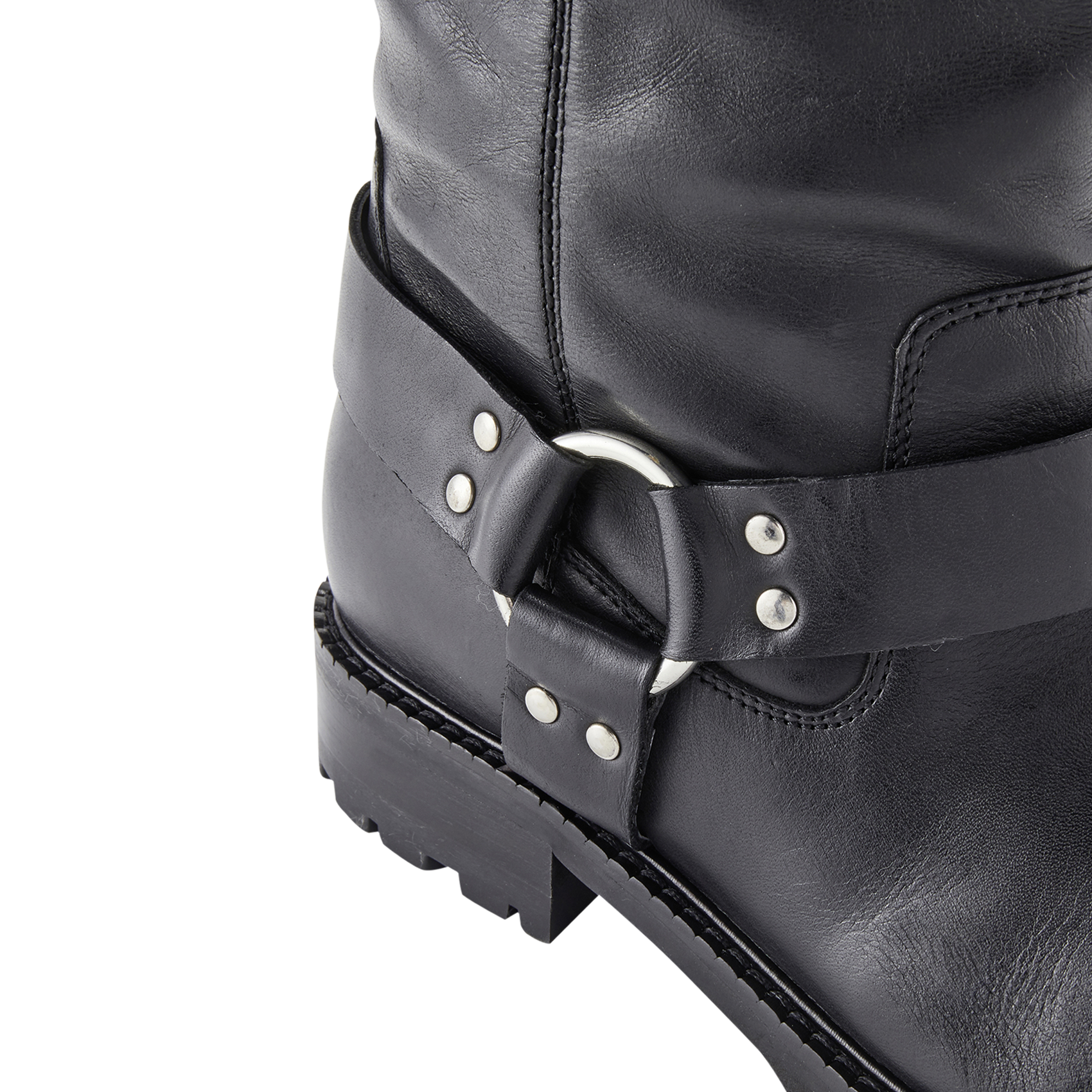 Bottines plates à brides en cuir COSMOPARIS Noir