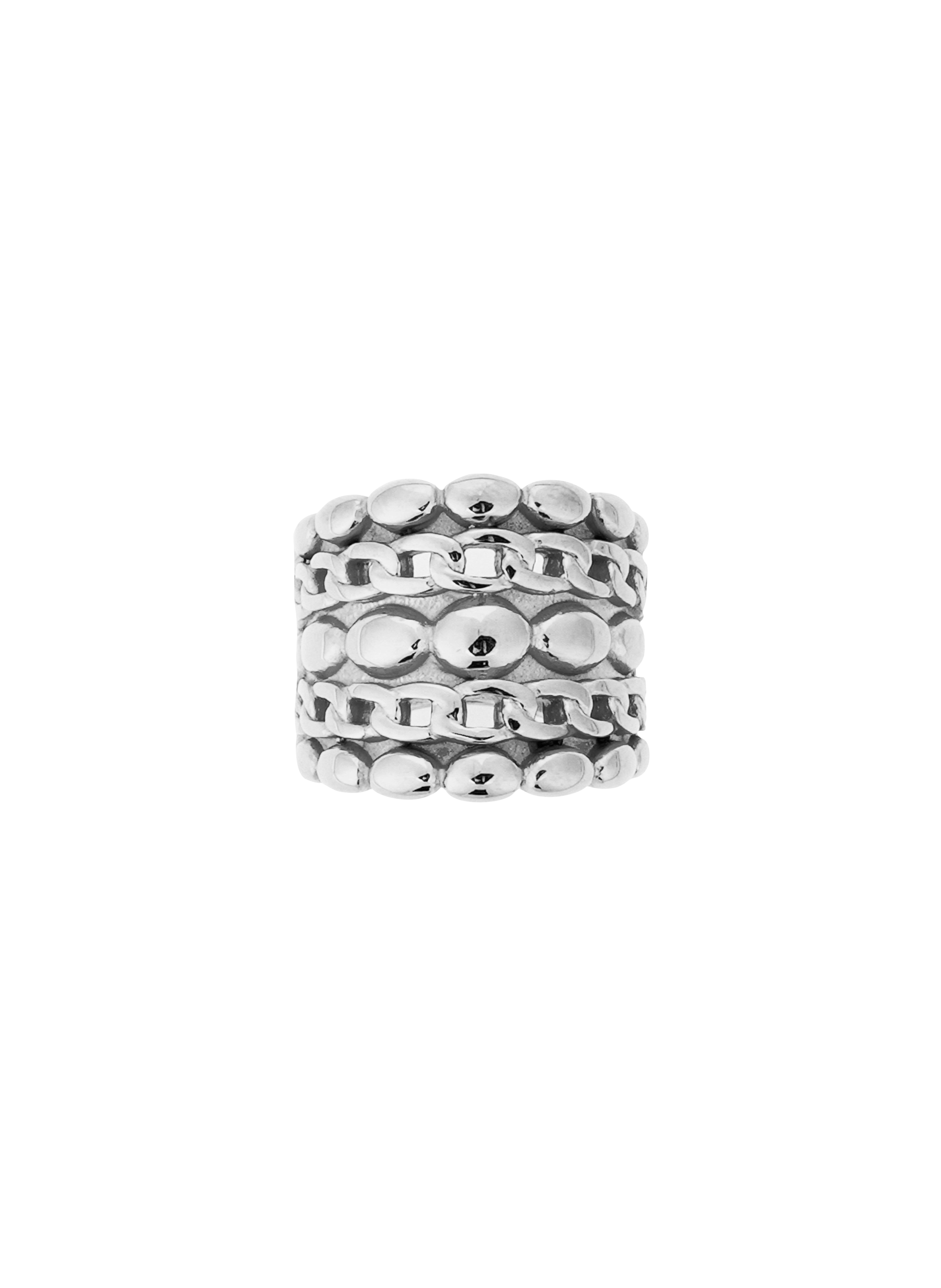 Braided stainless steel ring HIPANEMA Silver