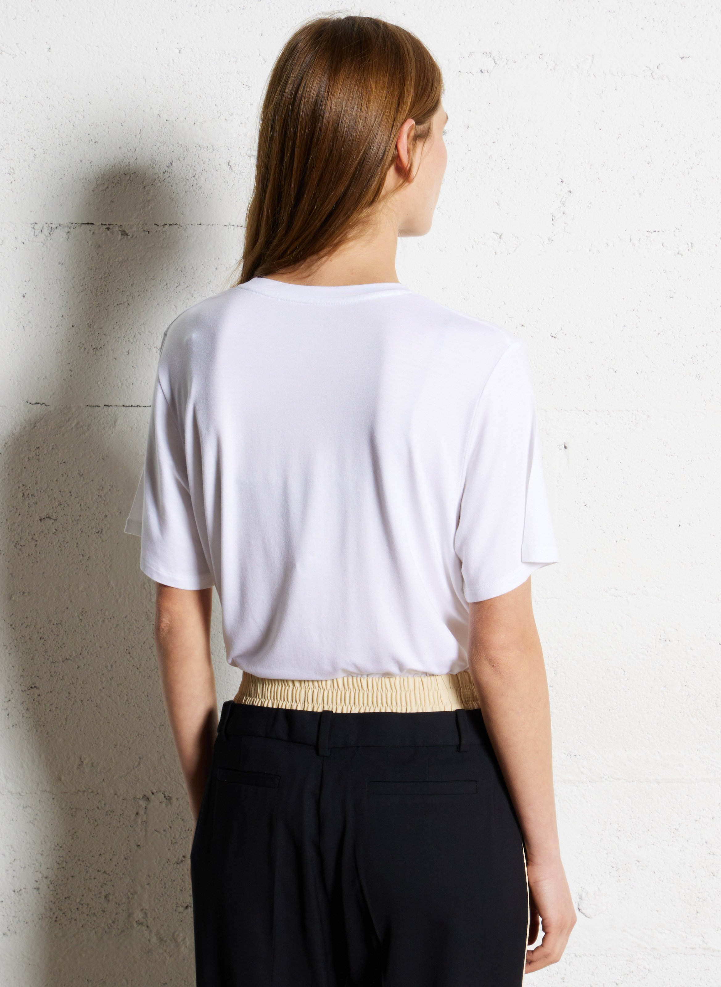 Tee-shirt oversize col rond  MAJESTIC FILATURES Blanc